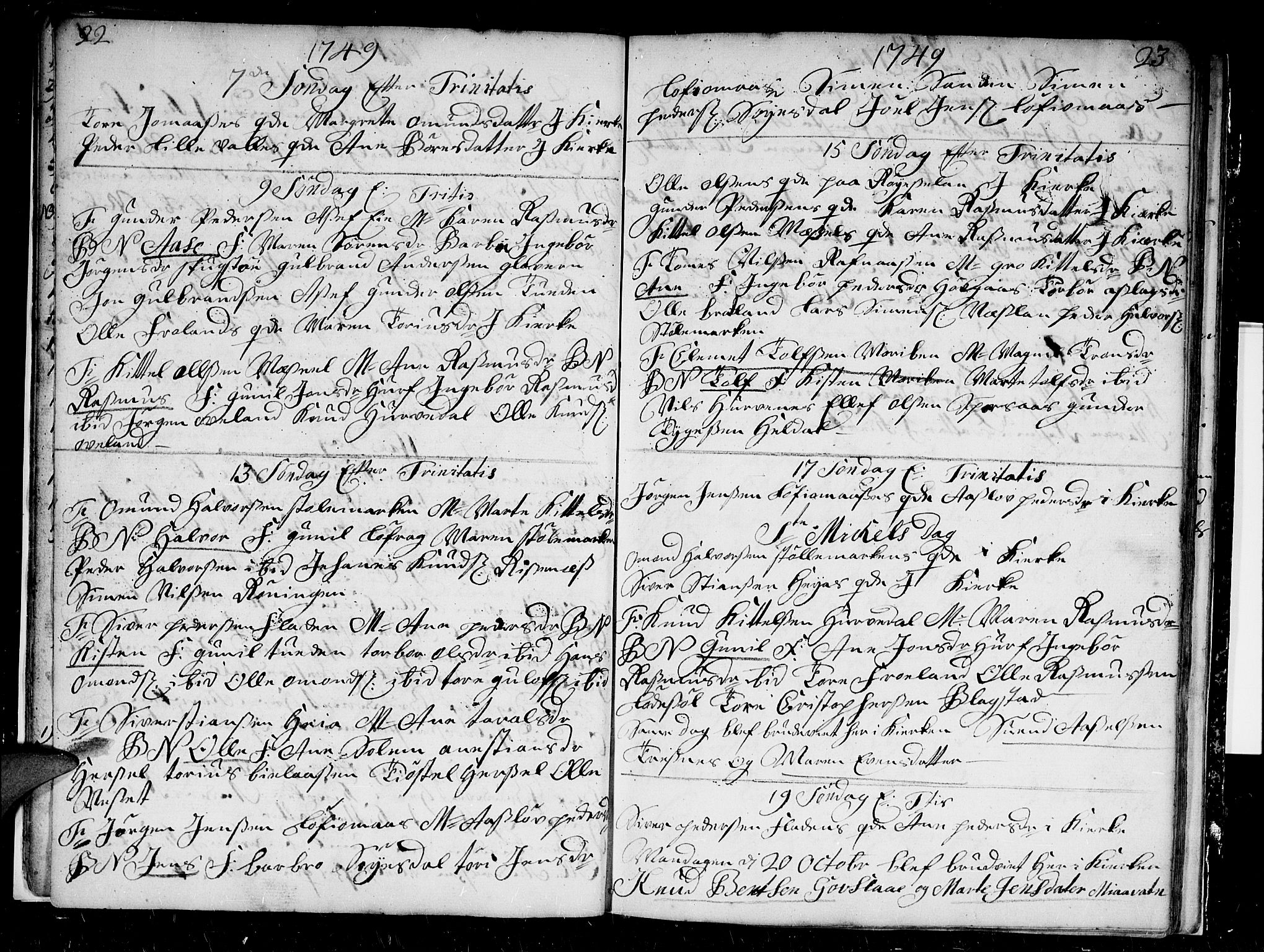 Froland sokneprestkontor, AV/SAK-1111-0013/F/Fb/L0002: Parish register (copy) no. B 2, 1747-1759, p. 22-23