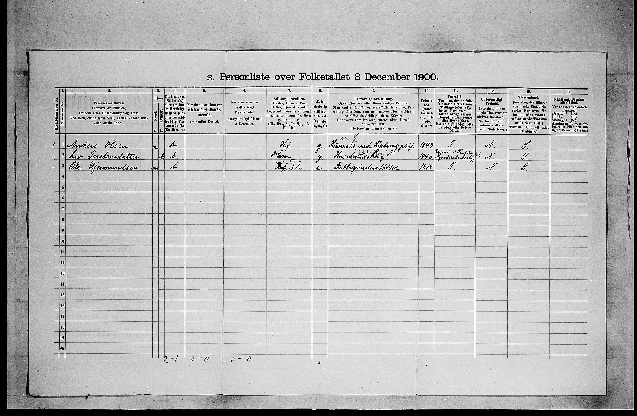 SAKO, 1900 census for Heddal, 1900, p. 515