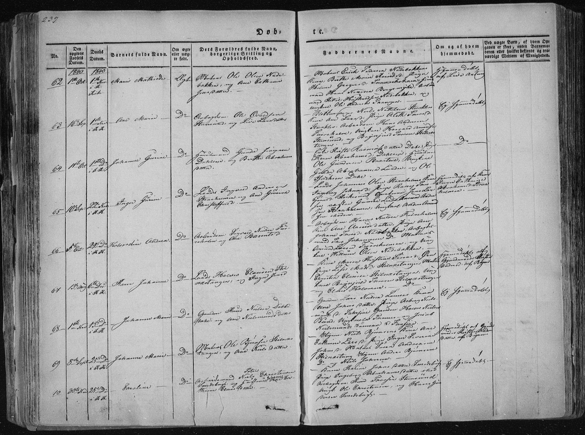 Sannidal kirkebøker, AV/SAKO-A-296/F/Fa/L0006: Parish register (official) no. 6, 1831-1847, p. 239