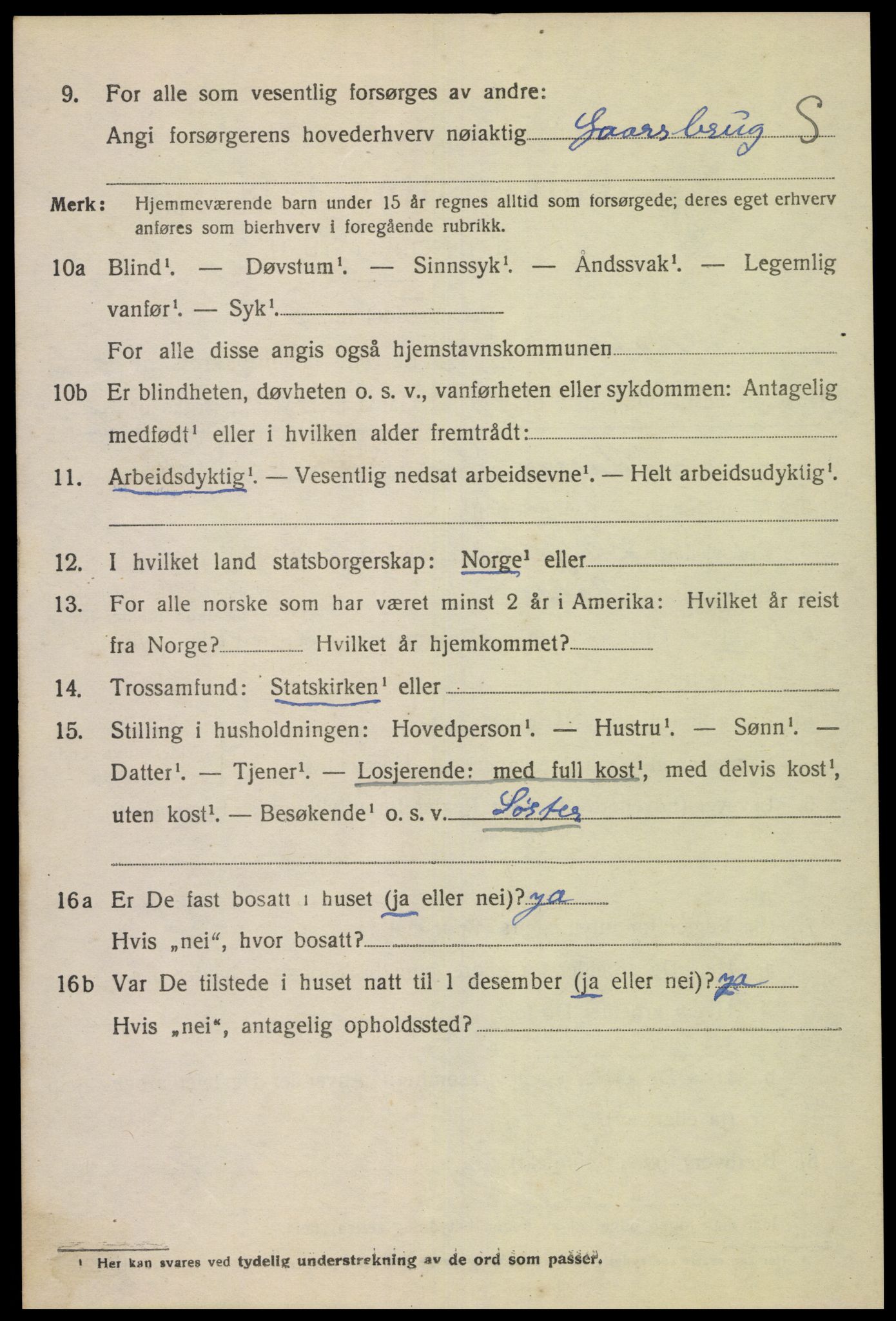 SAK, 1920 census for Bakke, 1920, p. 981