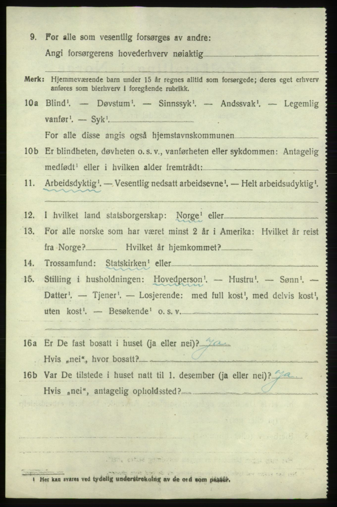 SAB, 1920 census for Valestrand, 1920, p. 2038