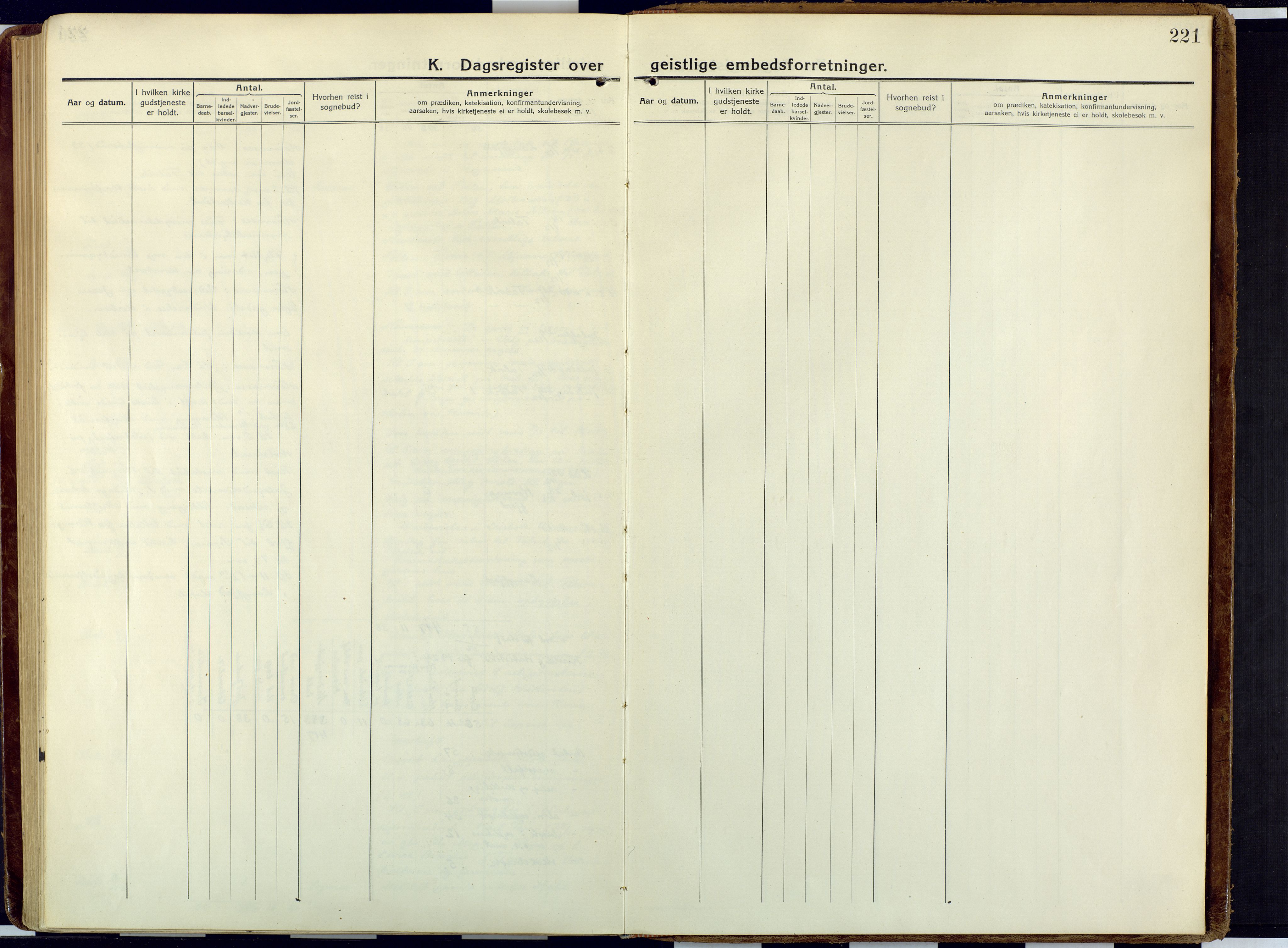 Talvik sokneprestkontor, AV/SATØ-S-1337/H/Ha/L0018kirke: Parish register (official) no. 18, 1915-1924, p. 221