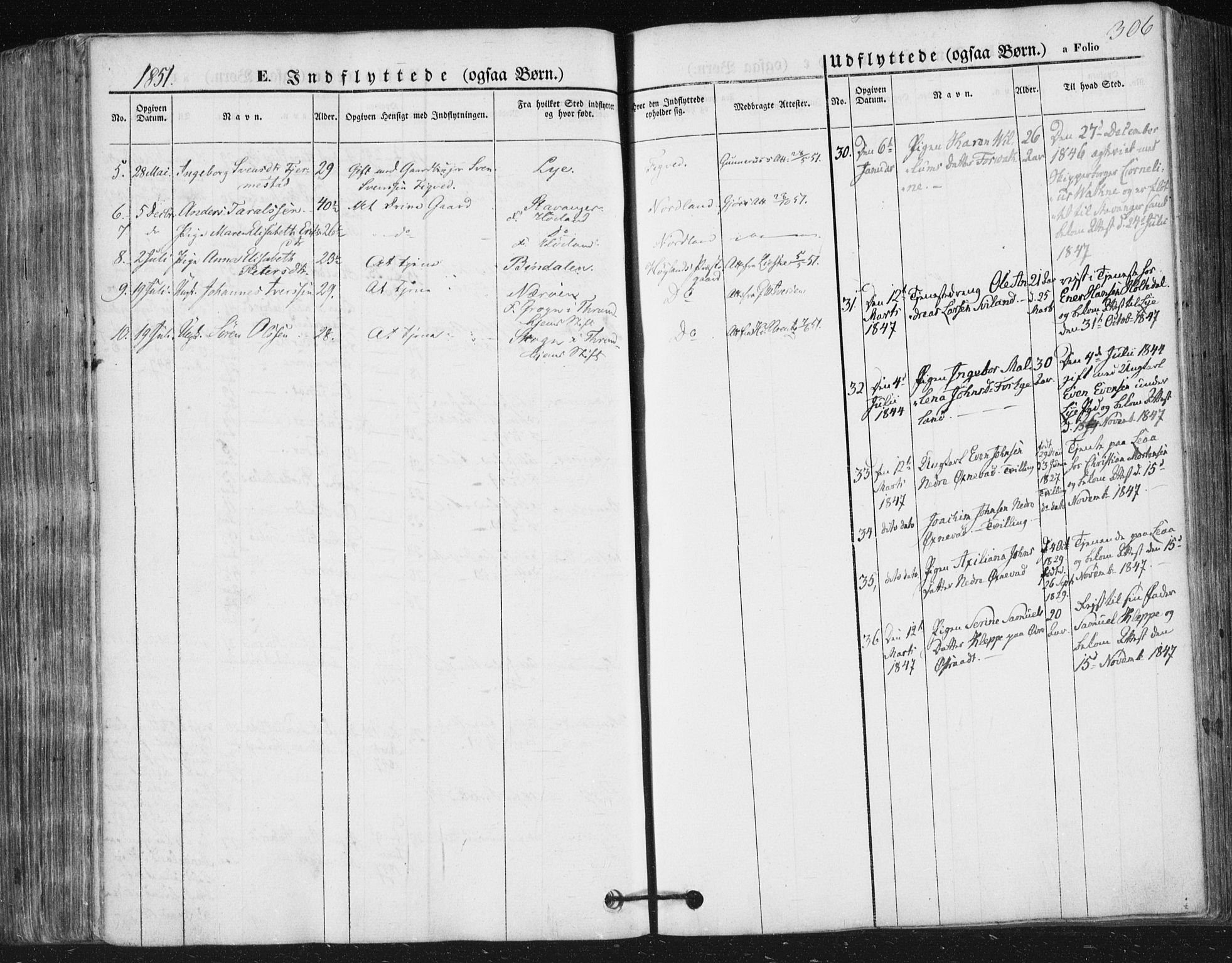 Høyland sokneprestkontor, SAST/A-101799/001/30BA/L0008: Parish register (official) no. A 8, 1841-1856, p. 306