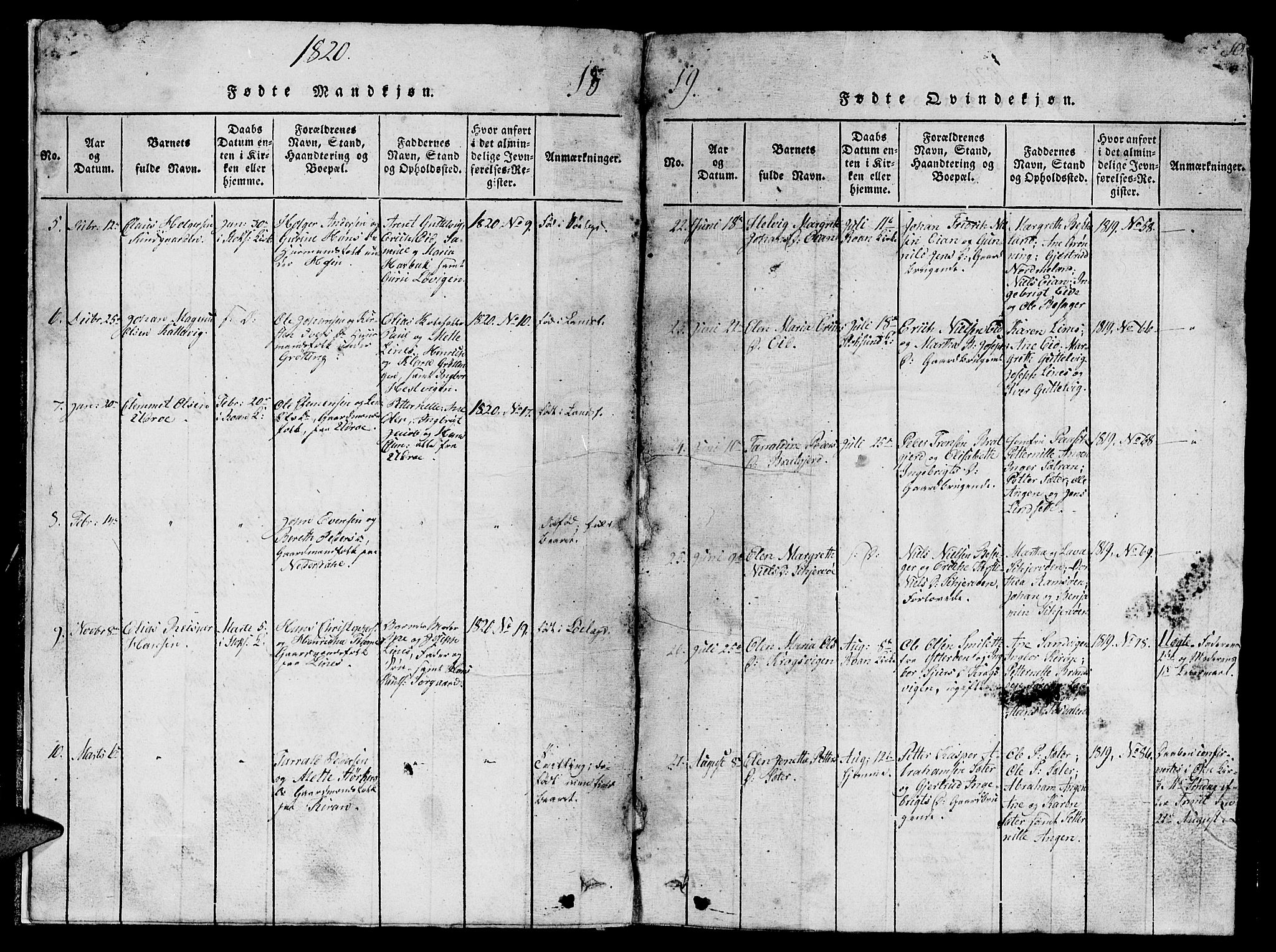 Ministerialprotokoller, klokkerbøker og fødselsregistre - Sør-Trøndelag, AV/SAT-A-1456/657/L0714: Parish register (copy) no. 657C01, 1818-1868, p. 10