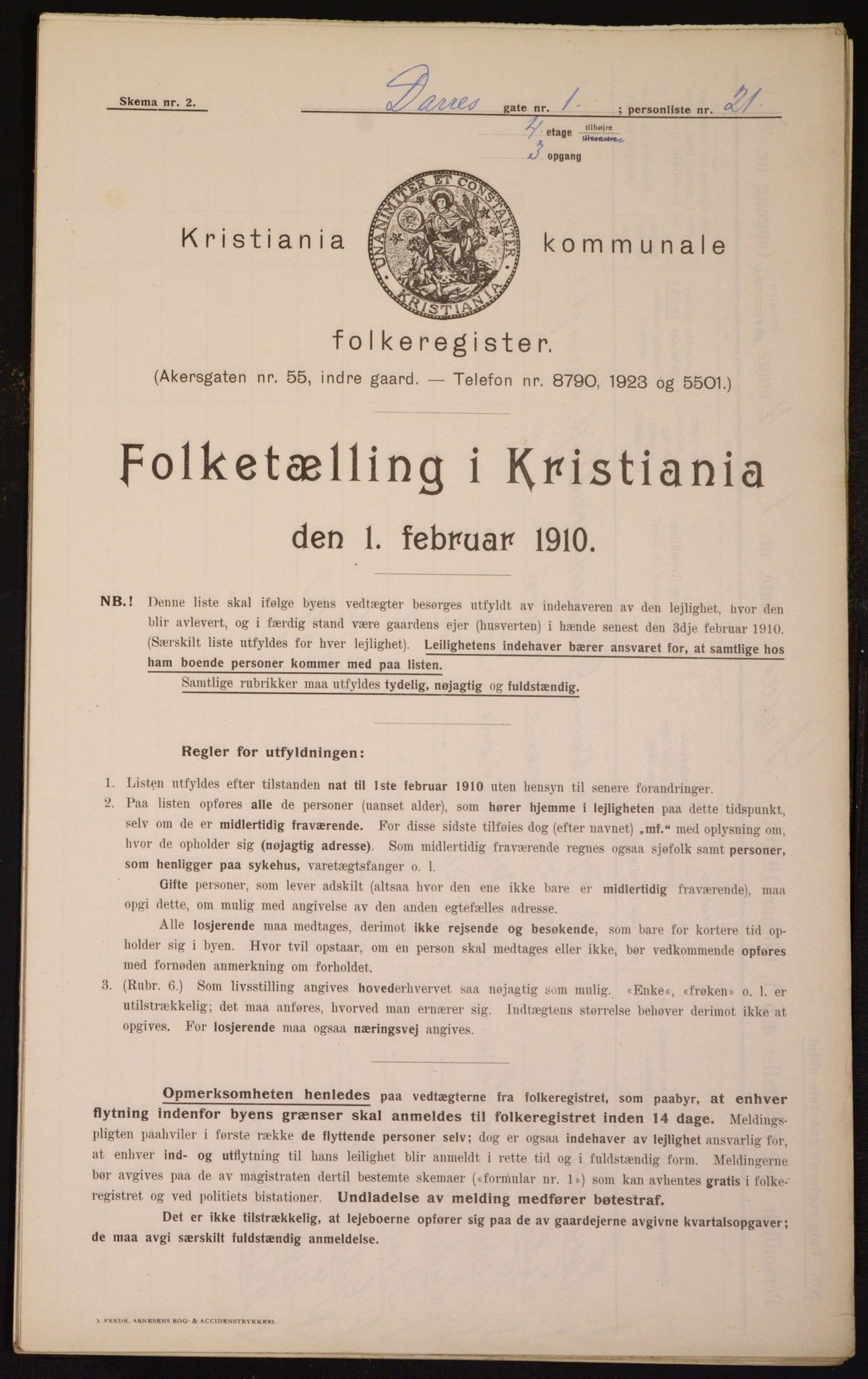 OBA, Municipal Census 1910 for Kristiania, 1910, p. 14702