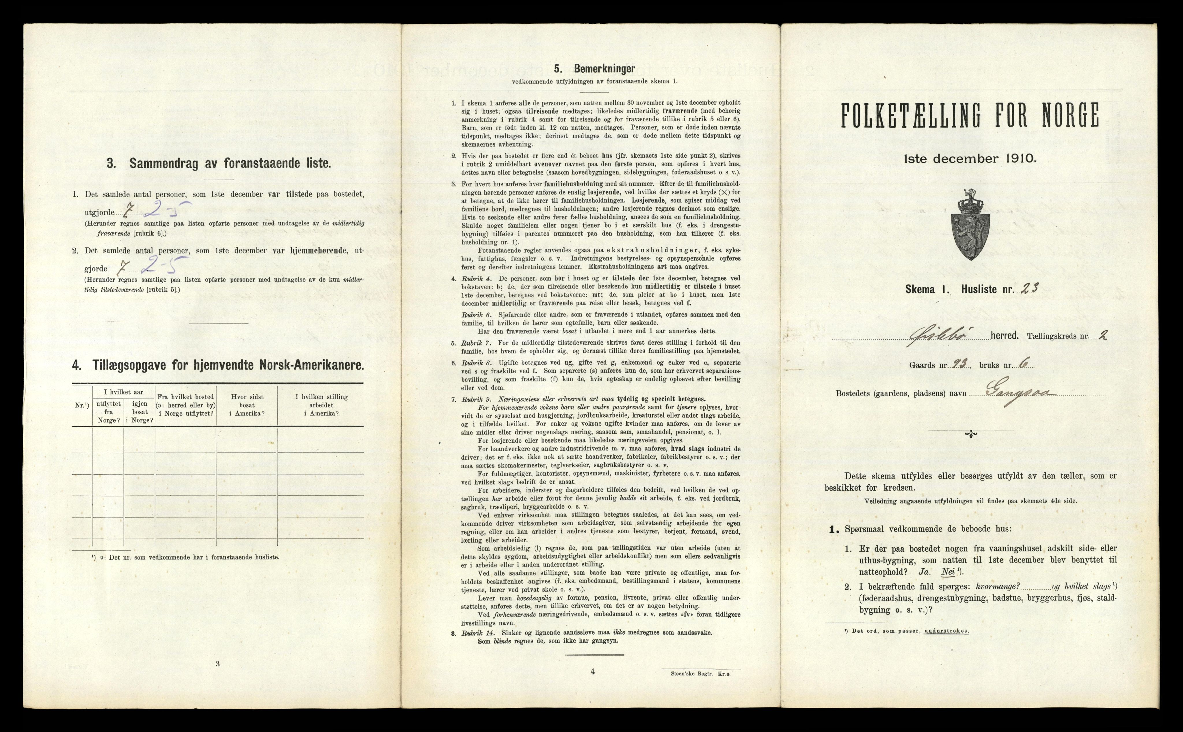 RA, 1910 census for Øyslebø, 1910, p. 240