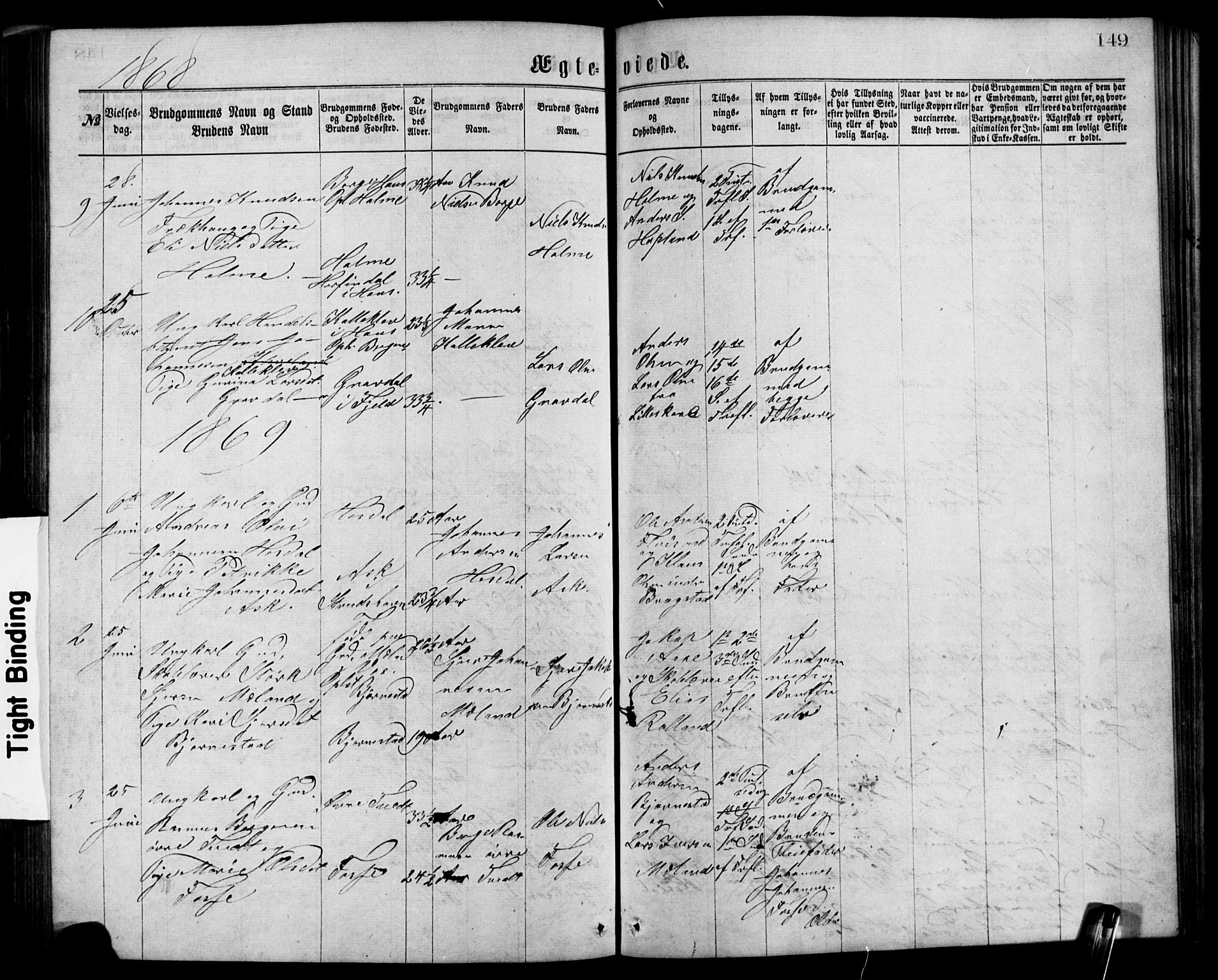 Alversund Sokneprestembete, SAB/A-73901/H/Ha/Hab: Parish register (copy) no. C 2, 1867-1880, p. 149