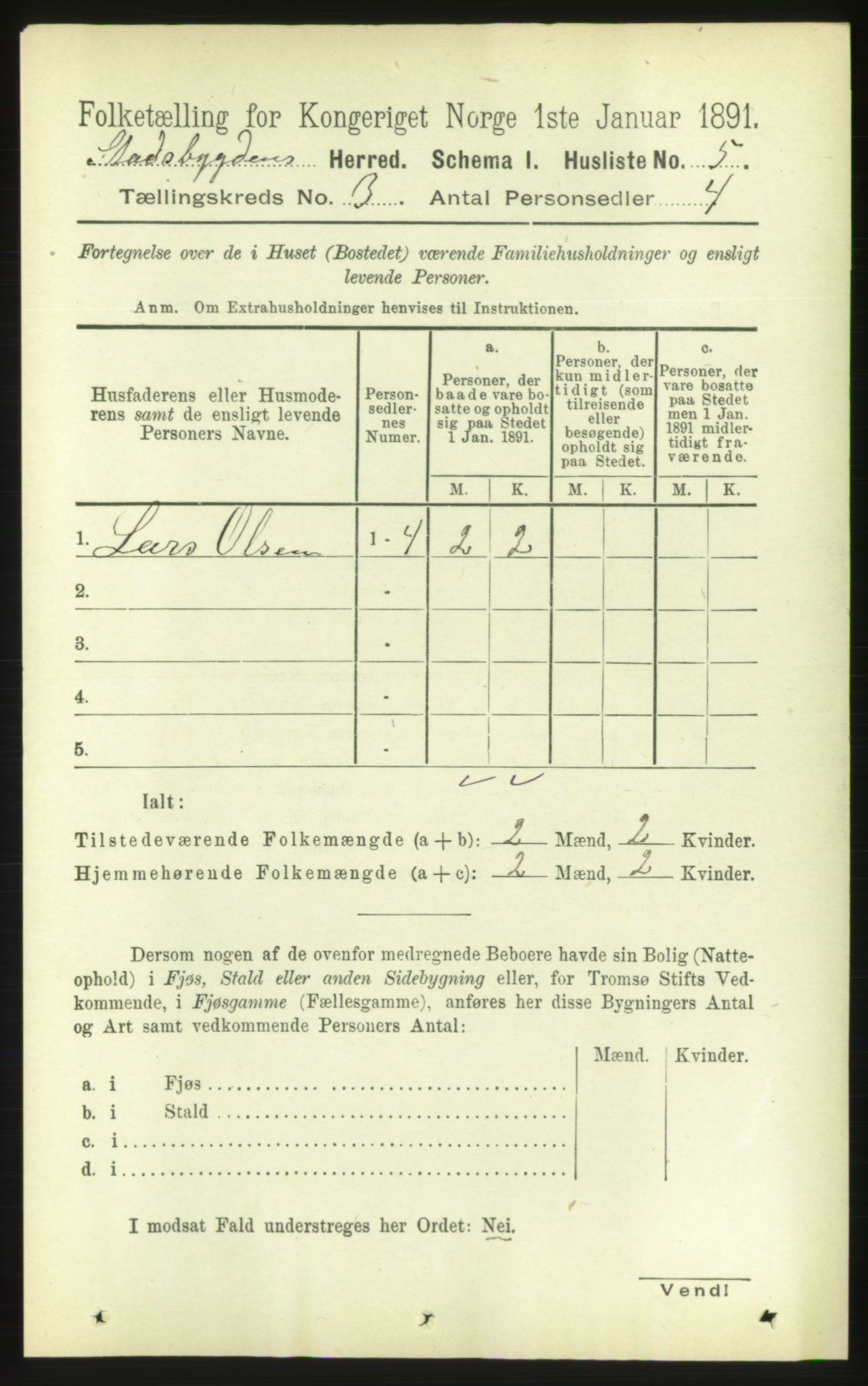 RA, 1891 census for 1625 Stadsbygd, 1891, p. 1306