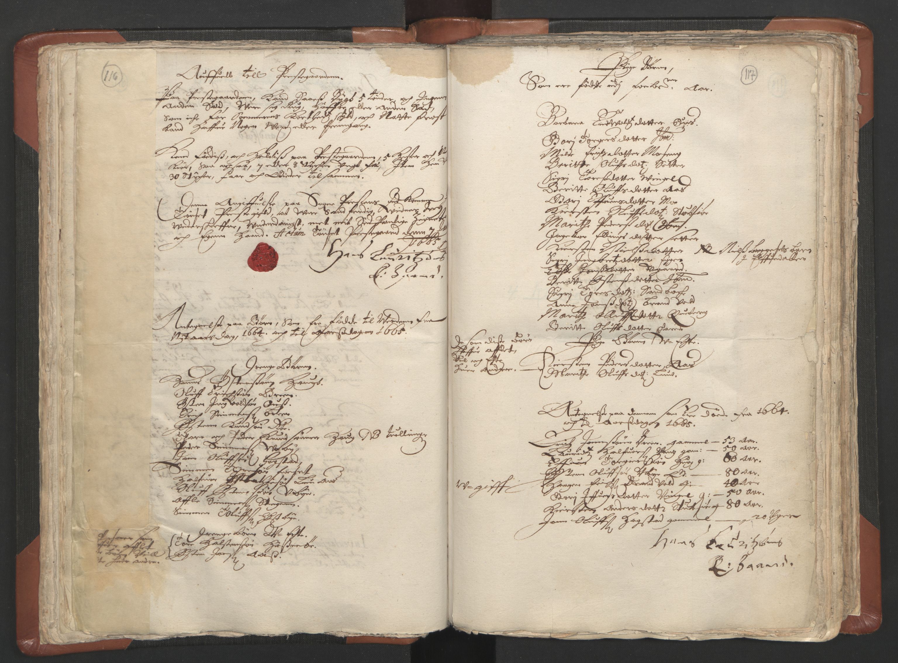 RA, Vicar's Census 1664-1666, no. 5: Hedmark deanery, 1664-1666, p. 116-117