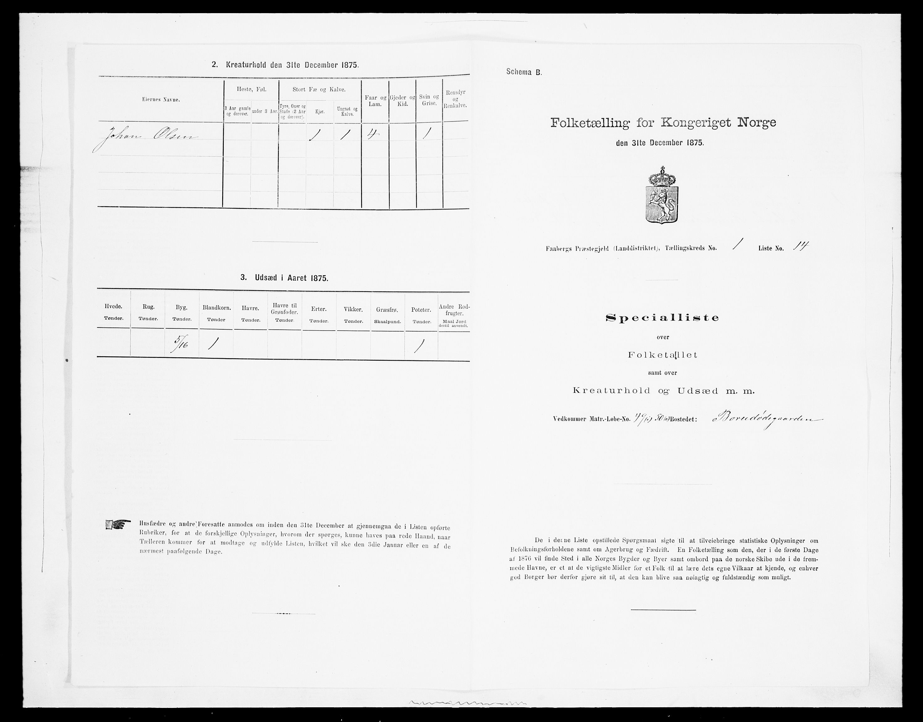 SAH, 1875 census for 0524L Fåberg/Fåberg og Lillehammer, 1875, p. 137