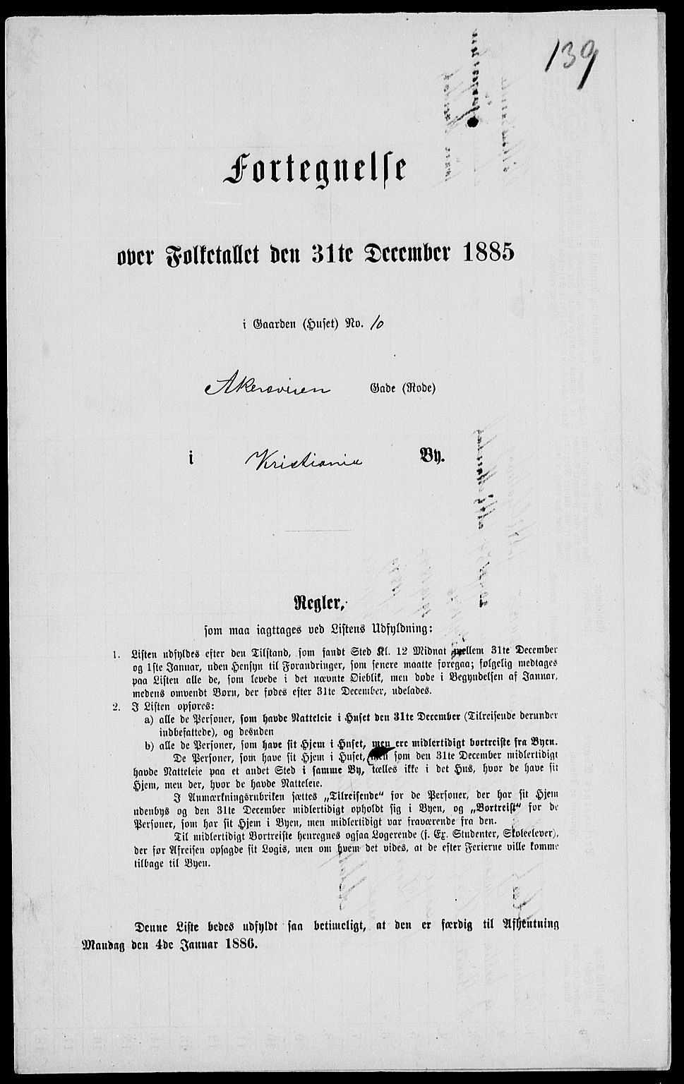 RA, 1885 census for 0301 Kristiania, 1885, p. 4901