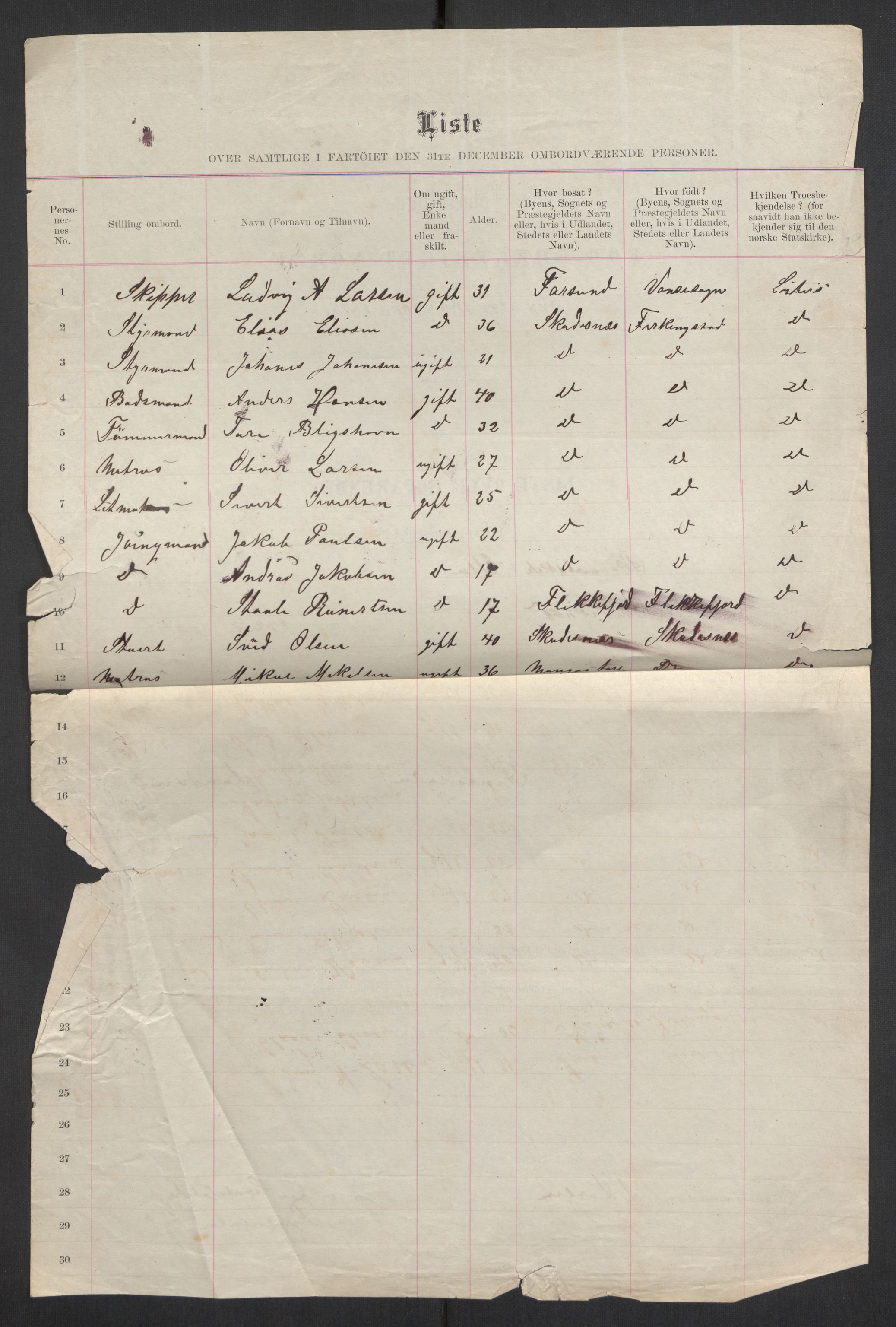 RA, 1875 census, lists of crew on ships: Ships in ports abroad, 1875, p. 758