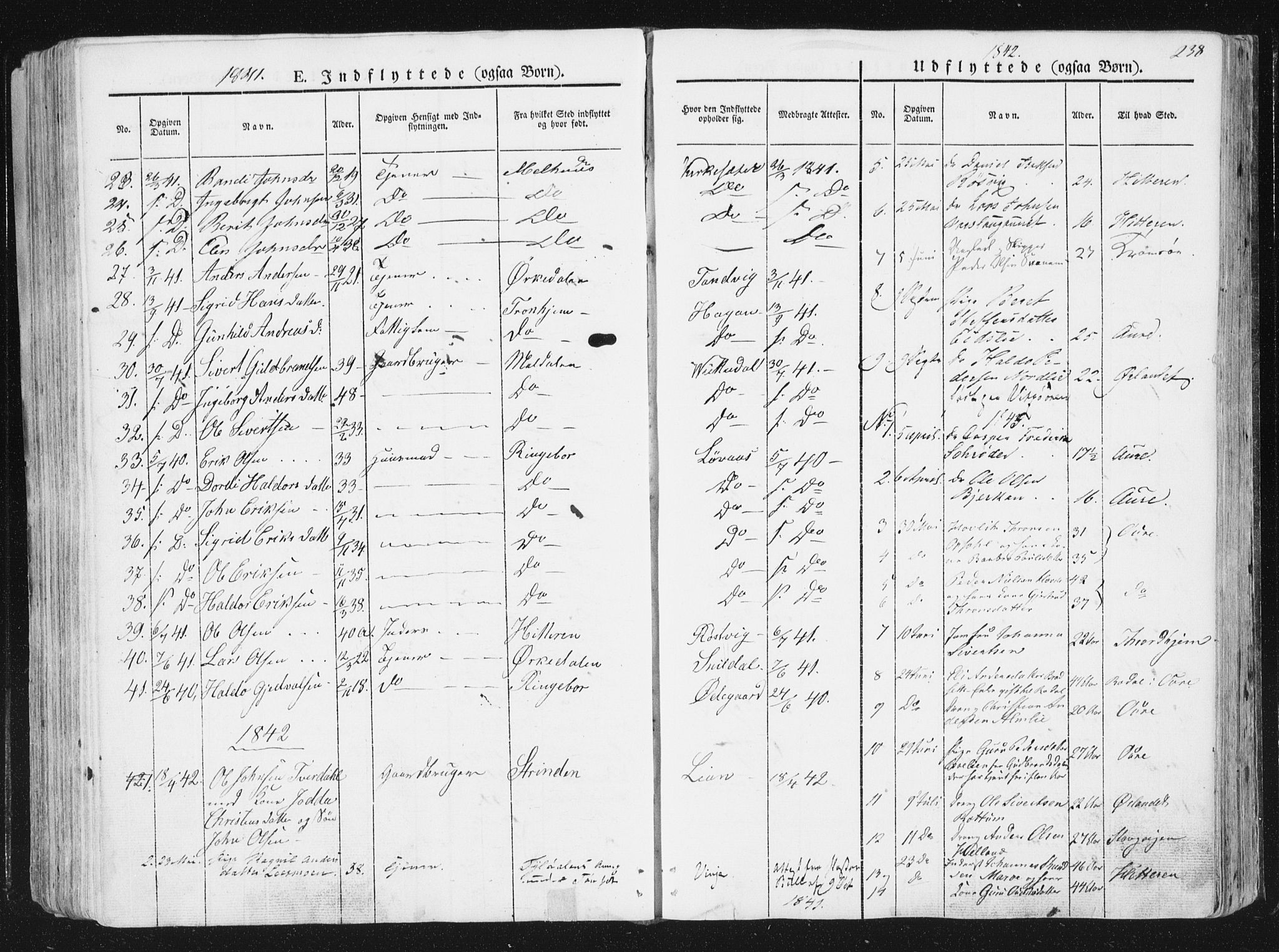 Ministerialprotokoller, klokkerbøker og fødselsregistre - Sør-Trøndelag, SAT/A-1456/630/L0493: Parish register (official) no. 630A06, 1841-1851, p. 238