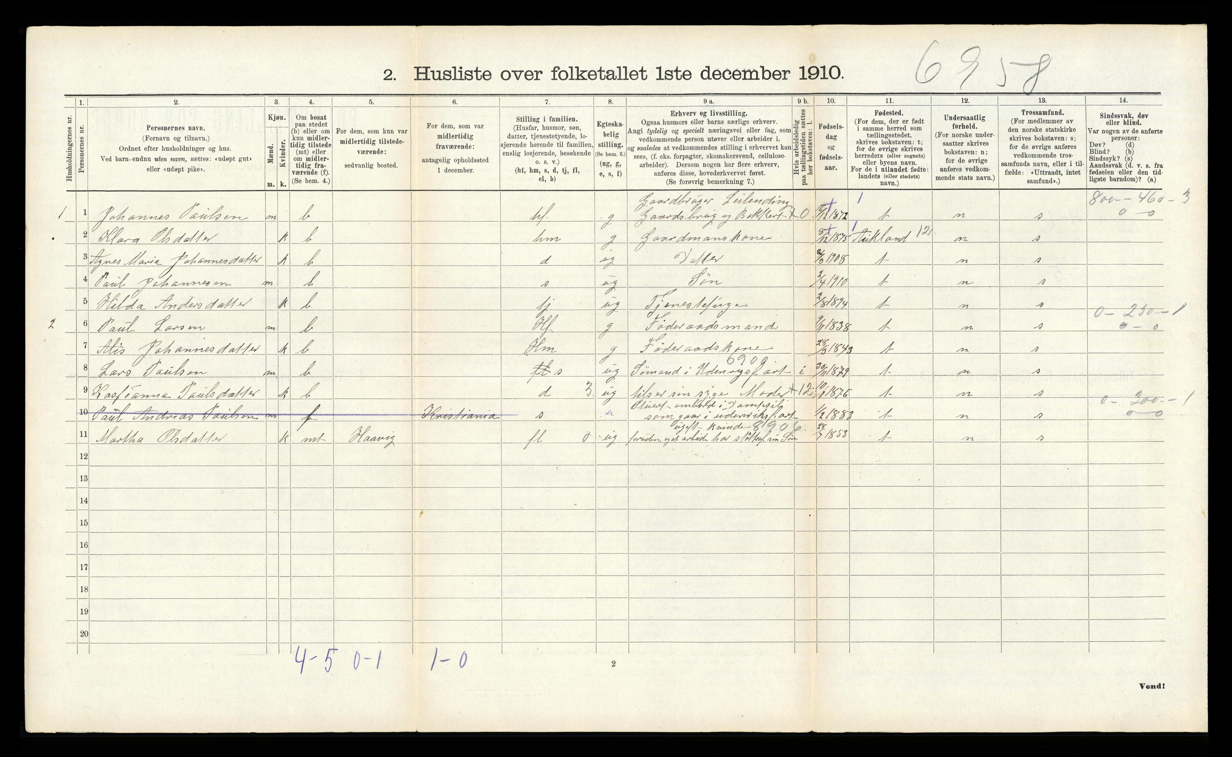 RA, 1910 census for Kvinnherad, 1910, p. 316