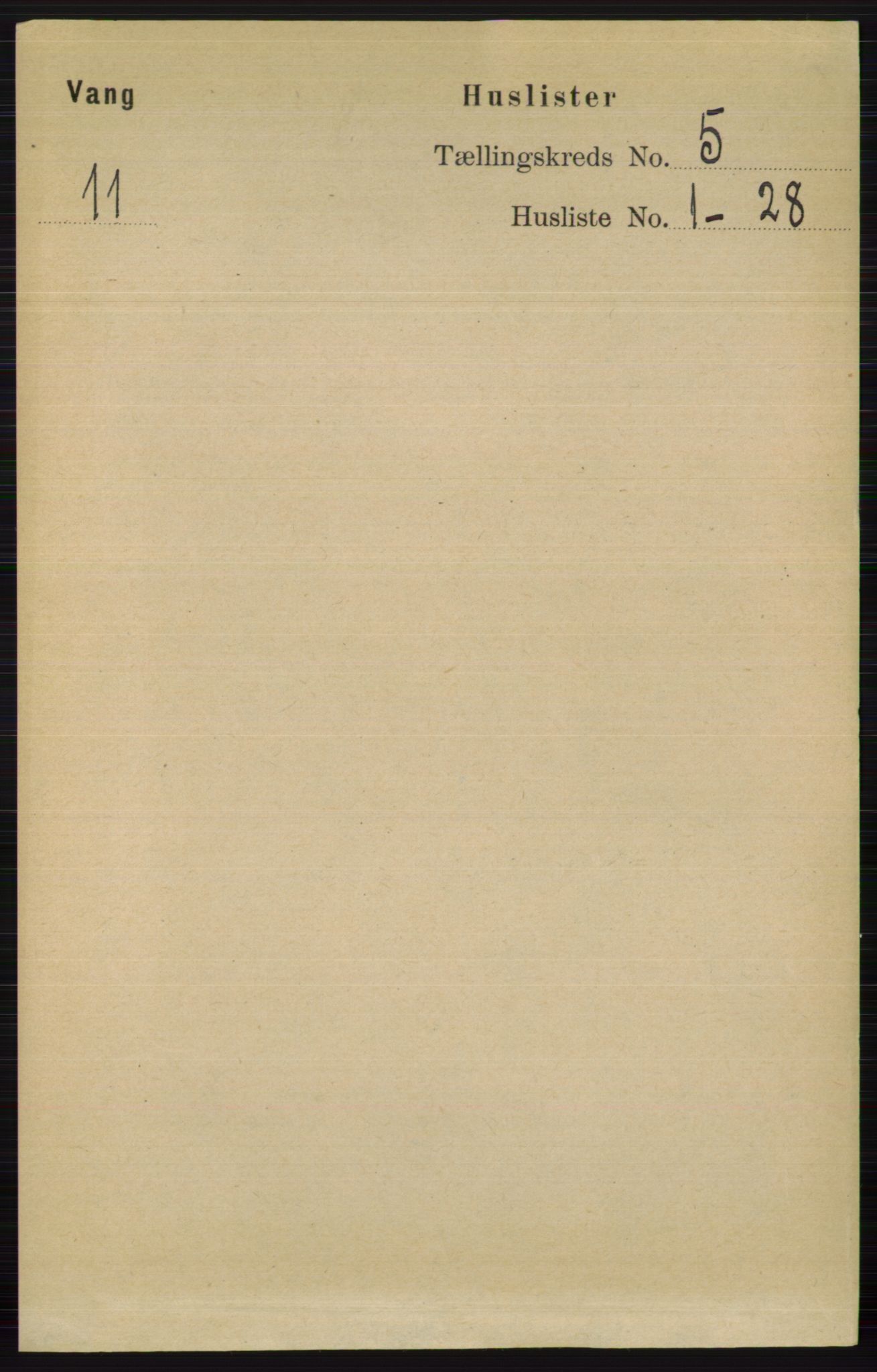 RA, 1891 census for 0545 Vang, 1891, p. 1006