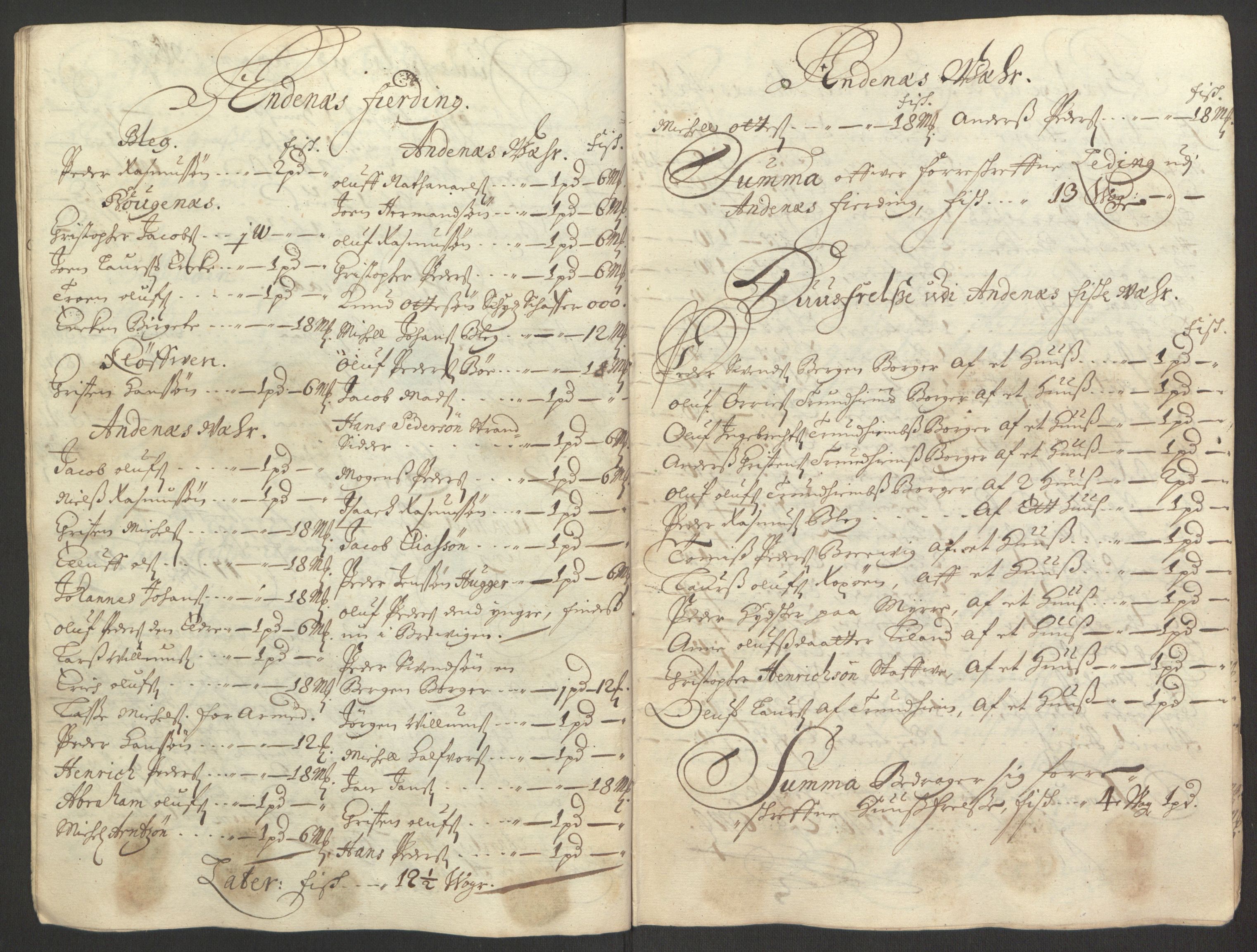 Rentekammeret inntil 1814, Reviderte regnskaper, Fogderegnskap, AV/RA-EA-4092/R67/L4676: Fogderegnskap Vesterålen, Andenes og Lofoten, 1691-1693, p. 311