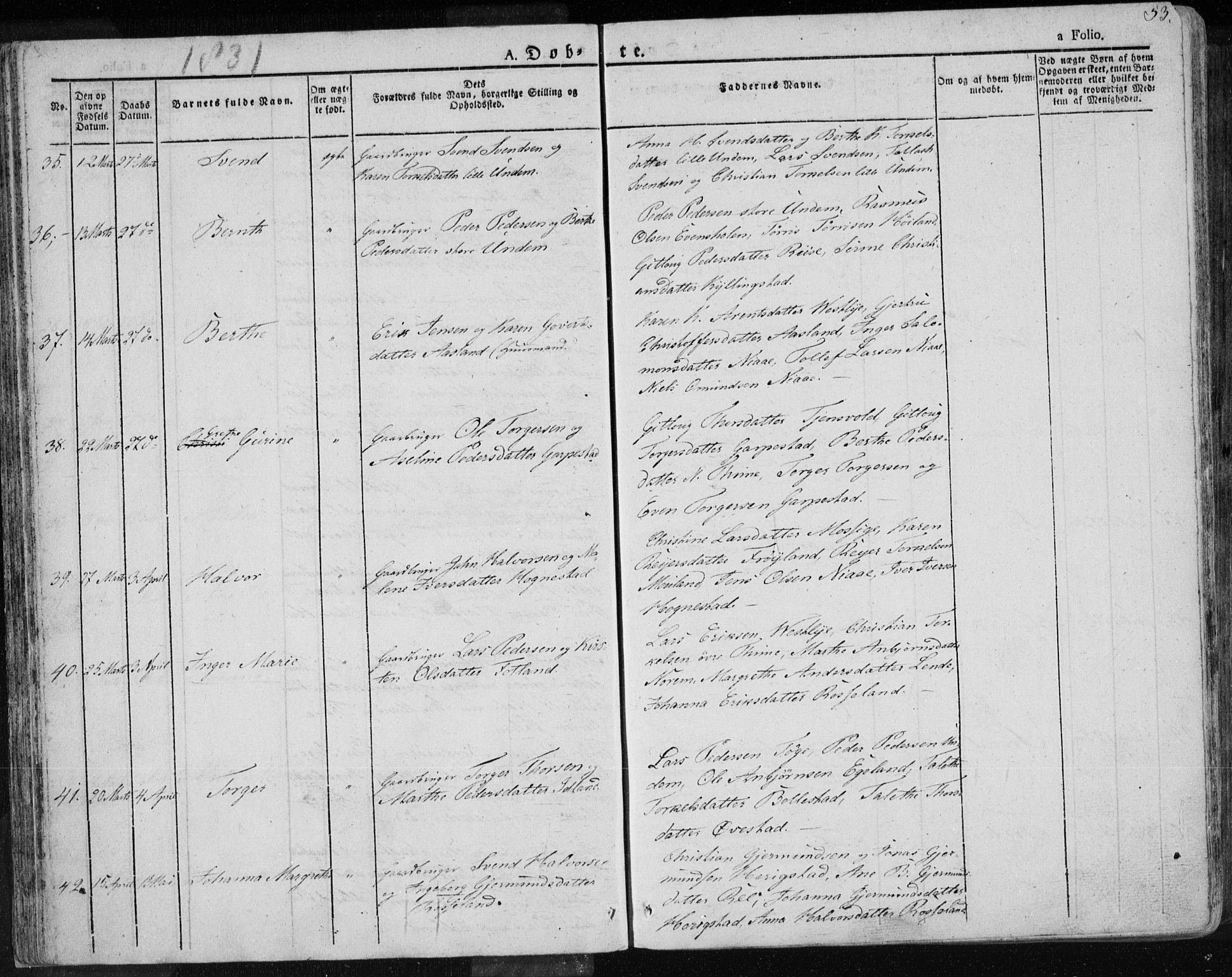 Lye sokneprestkontor, AV/SAST-A-101794/001/30BA/L0004: Parish register (official) no. A 4, 1826-1841, p. 53