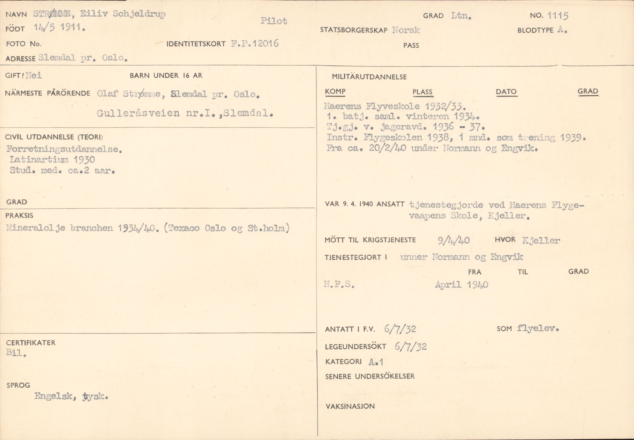 Forsvaret, Forsvarets overkommando/Luftforsvarsstaben, AV/RA-RAFA-4079/P/Pa/L0028: Personellpapirer, 1911, p. 209