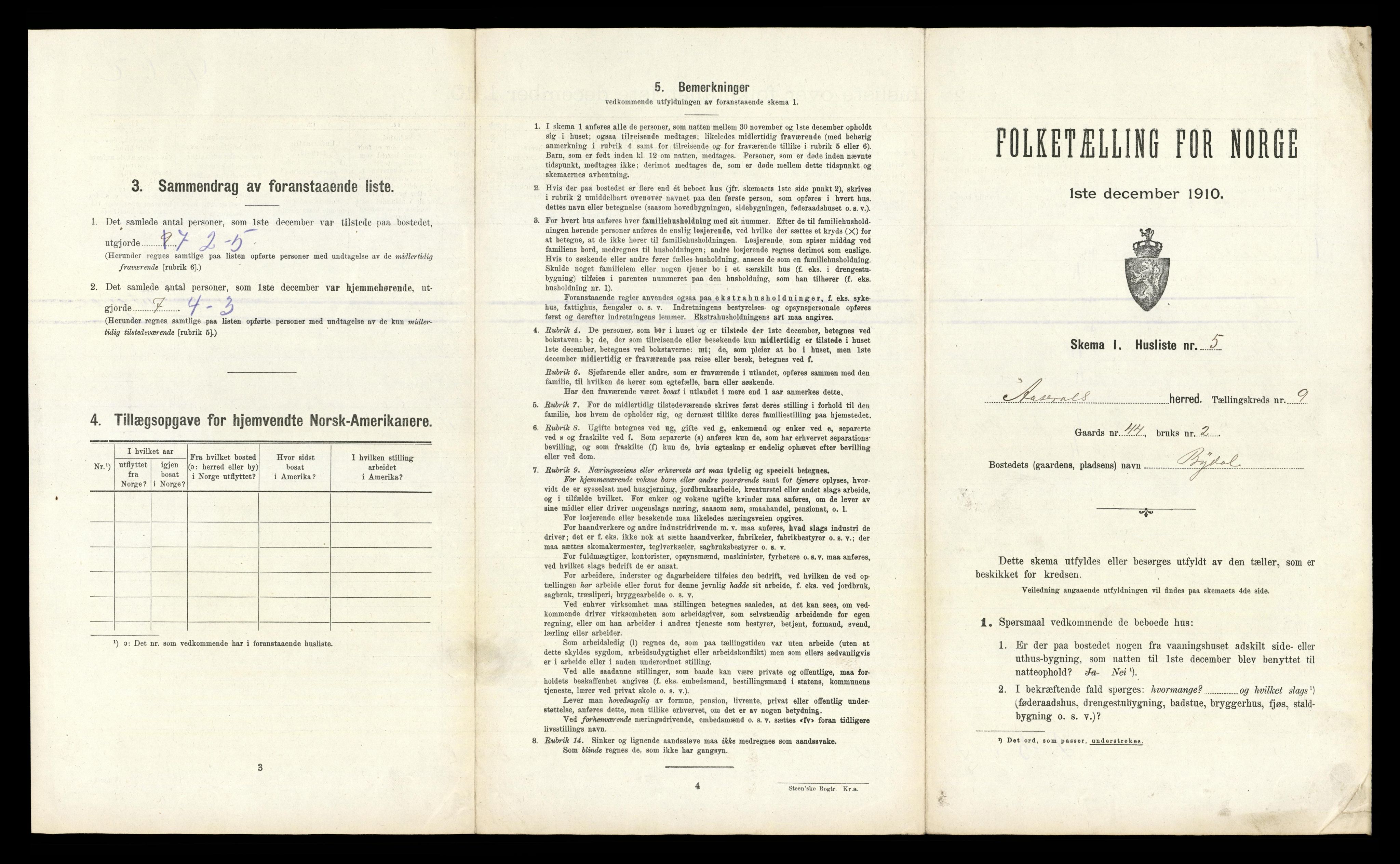 RA, 1910 census for Åseral, 1910, p. 429