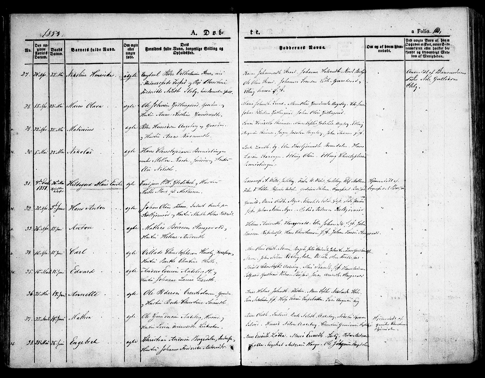 Råde prestekontor kirkebøker, AV/SAO-A-2009/F/Fa/L0005: Parish register (official) no. 5, 1830-1853, p. 110