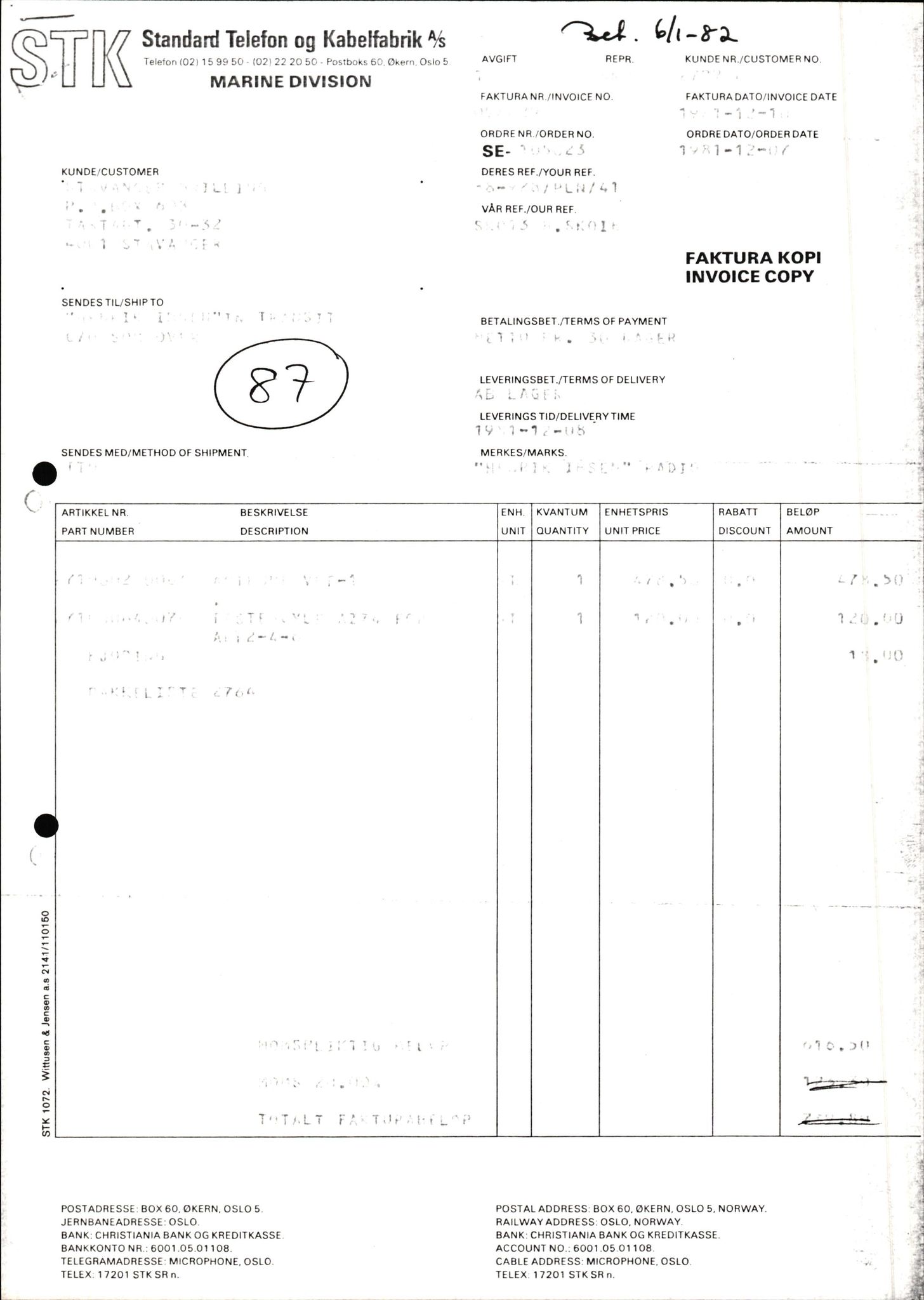 Pa 1503 - Stavanger Drilling AS, AV/SAST-A-101906/2/E/Ec/Eca/L0010: Forsikring, 1976-1983