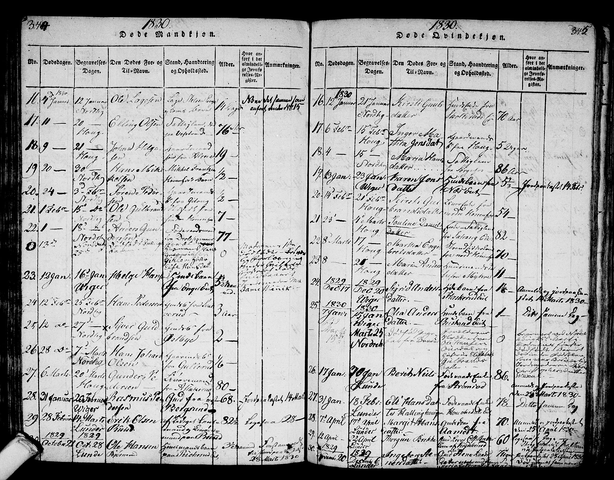 Norderhov kirkebøker, SAKO/A-237/F/Fa/L0008: Parish register (official) no. 8, 1814-1833, p. 344-345