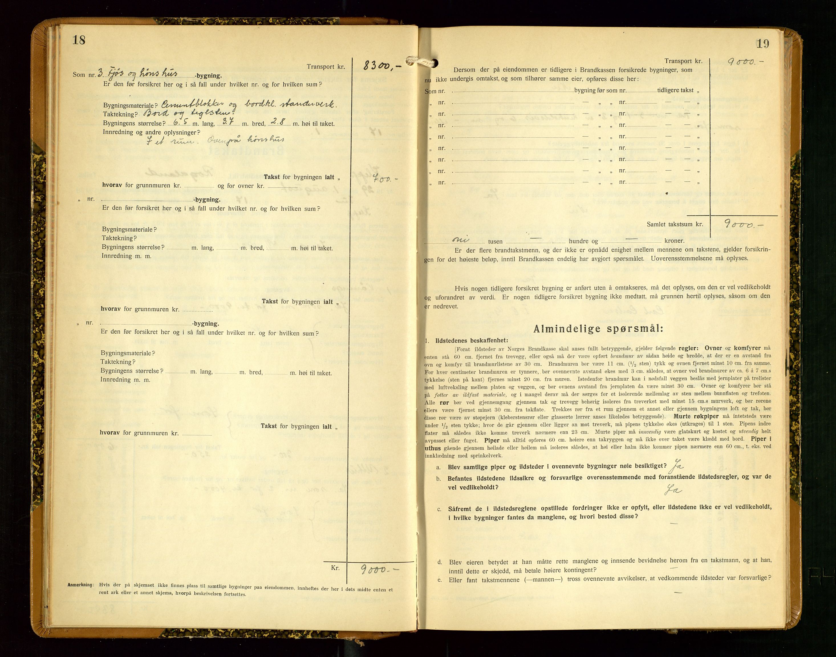 Klepp lensmannskontor, AV/SAST-A-100163/Goc/L0012: "Brandtakstprotokoll" m/register, 1929-1933, p. 18-19