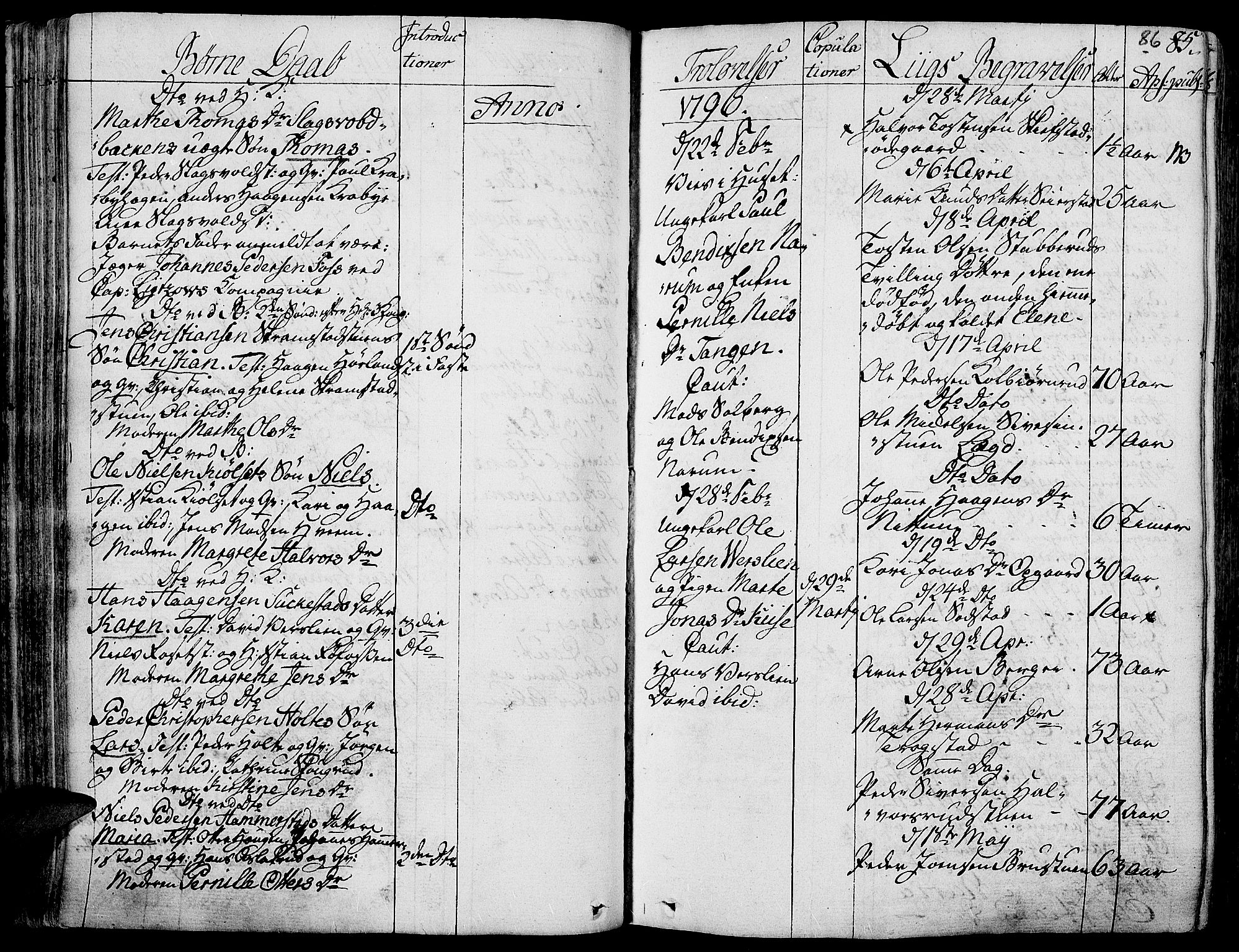 Toten prestekontor, SAH/PREST-102/H/Ha/Haa/L0007: Parish register (official) no. 7, 1794-1809, p. 86