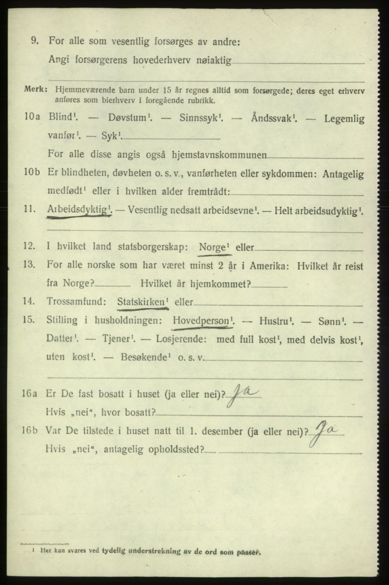 SAB, 1920 census for Bremnes, 1920, p. 1555