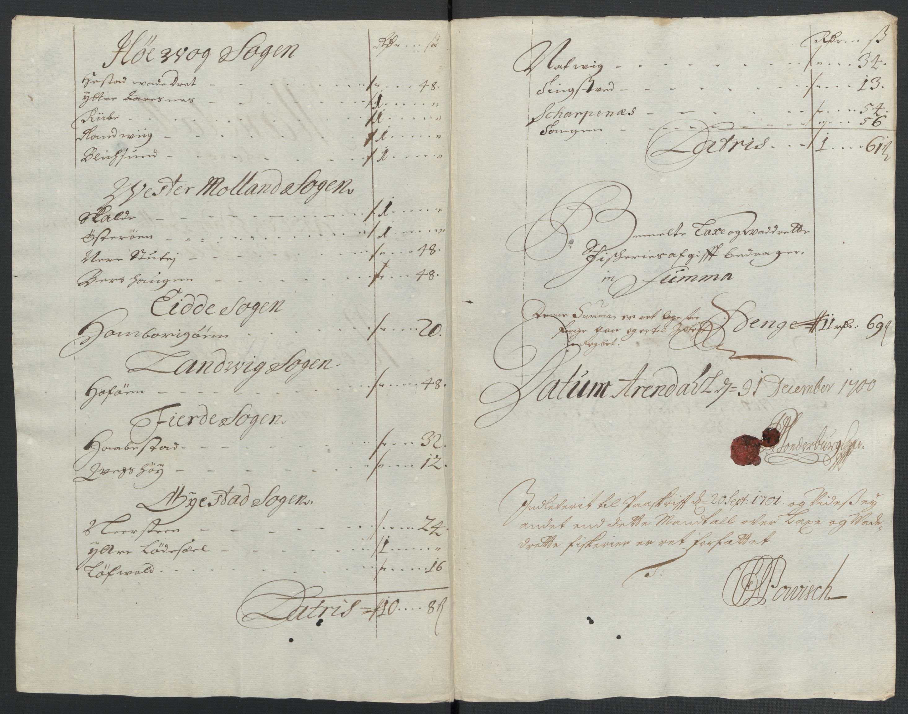 Rentekammeret inntil 1814, Reviderte regnskaper, Fogderegnskap, RA/EA-4092/R39/L2315: Fogderegnskap Nedenes, 1700-1701, p. 35