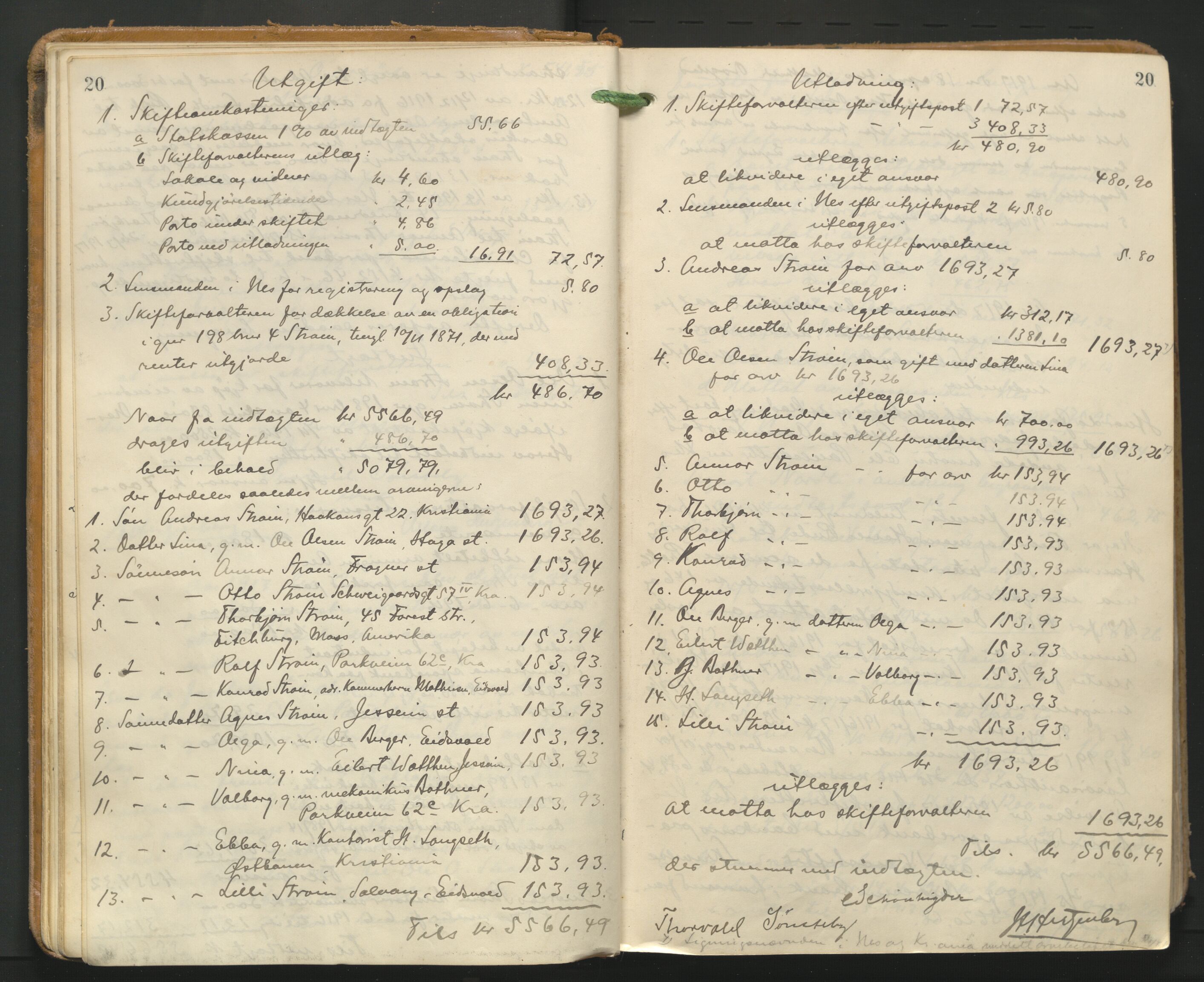 Nes tingrett, AV/SAO-A-10548/H/Hc/L0006: Utlodningsprotokoll, 1916-1943, p. 20
