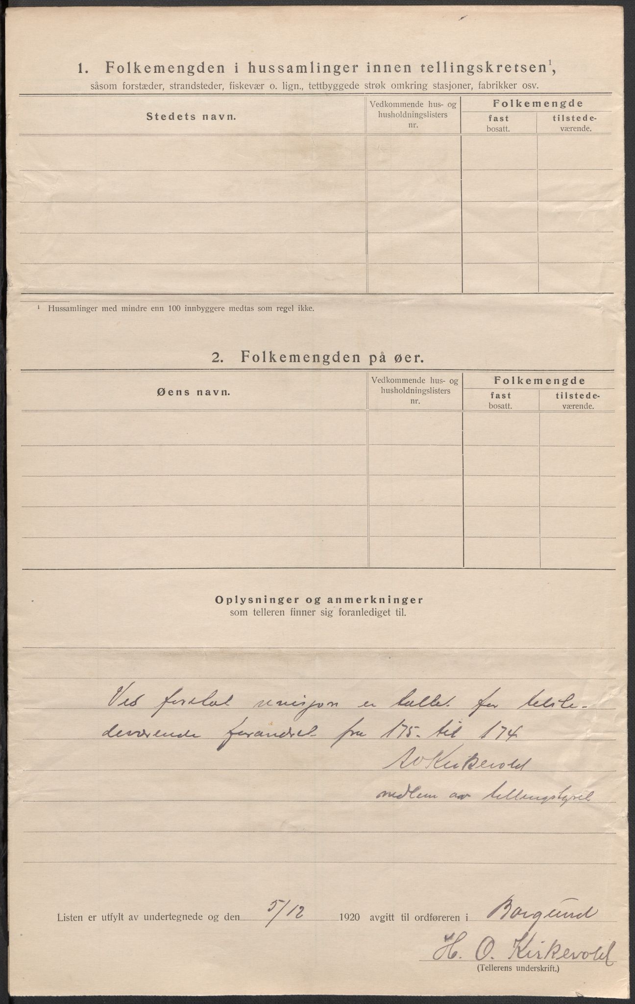 SAB, 1920 census for Borgund, 1920, p. 12