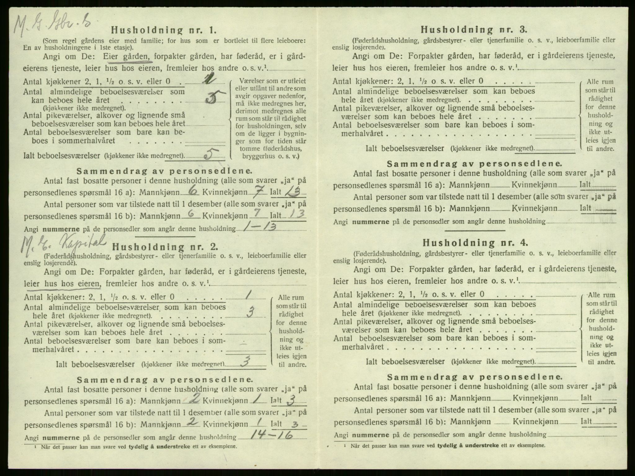 SAKO, 1920 census for Sem, 1920, p. 1243