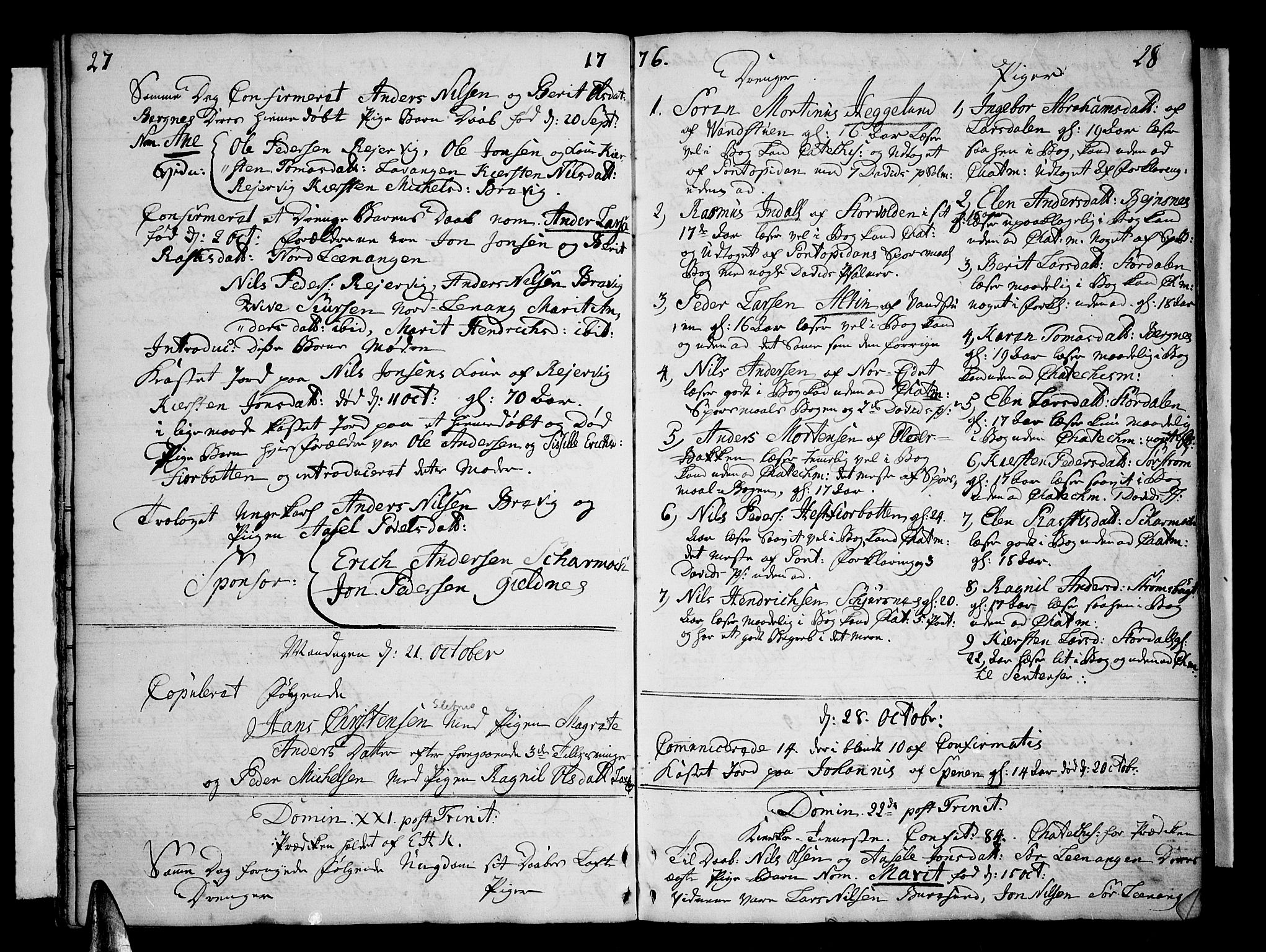Karlsøy sokneprestembete, SATØ/S-1299/H/Ha/Haa/L0001kirke: Parish register (official) no. 1, 1775-1823, p. 27-28