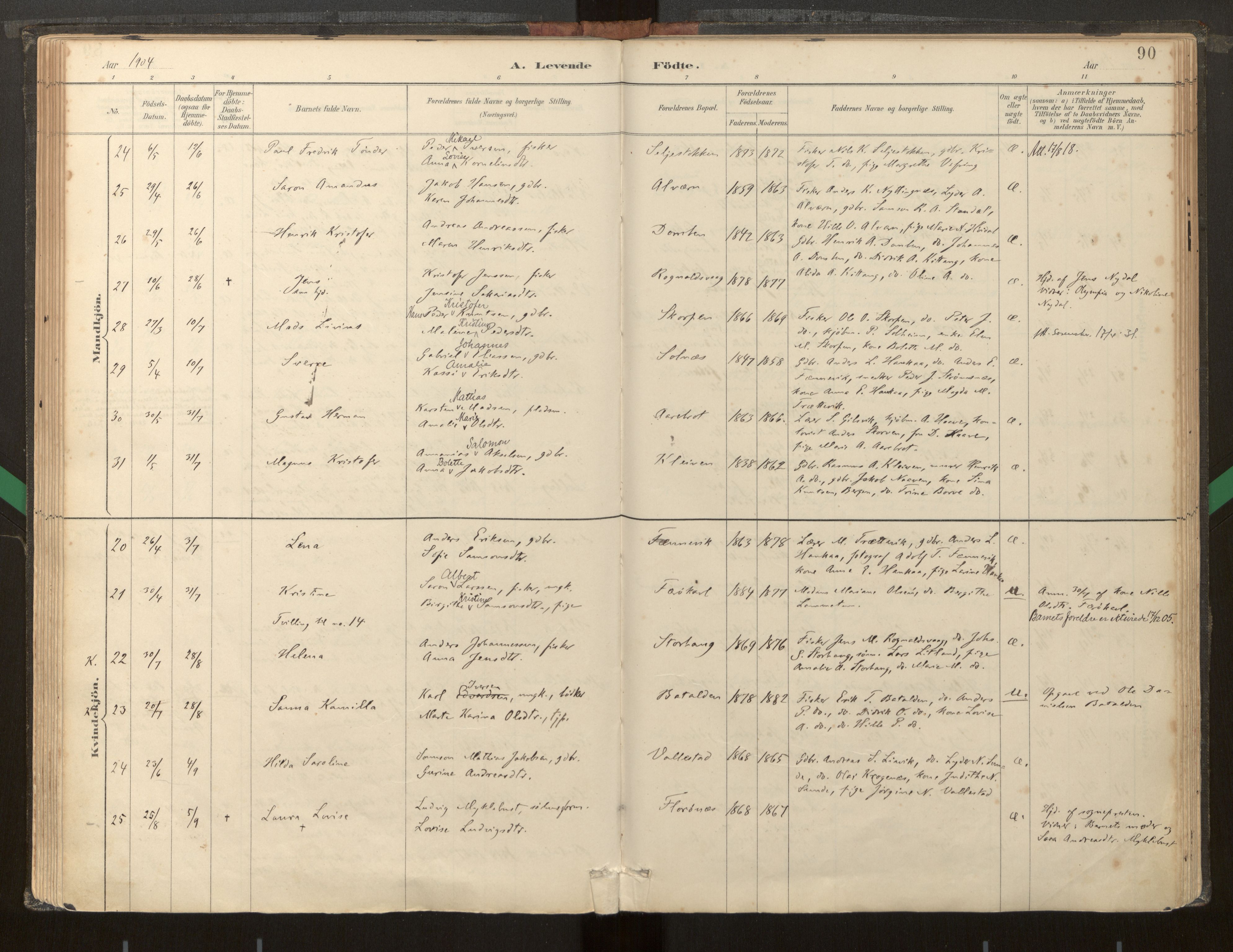 Kinn sokneprestembete, AV/SAB-A-80801/H/Haa/Haab/L0001: Parish register (official) no. B 1, 1886-1921, p. 90