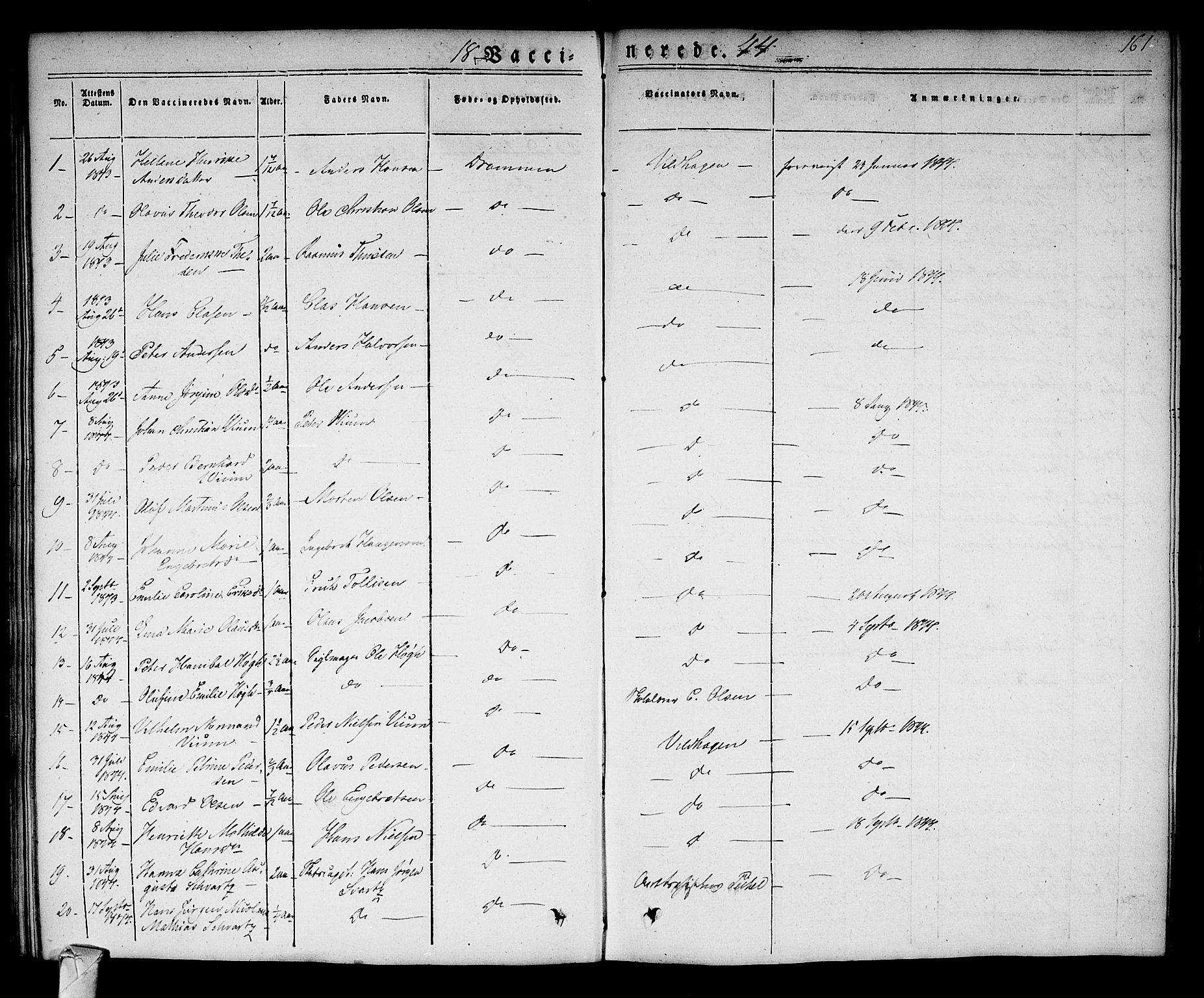 Strømsø kirkebøker, AV/SAKO-A-246/F/Fa/L0013: Parish register (official) no. I 13, 1830-1847, p. 161