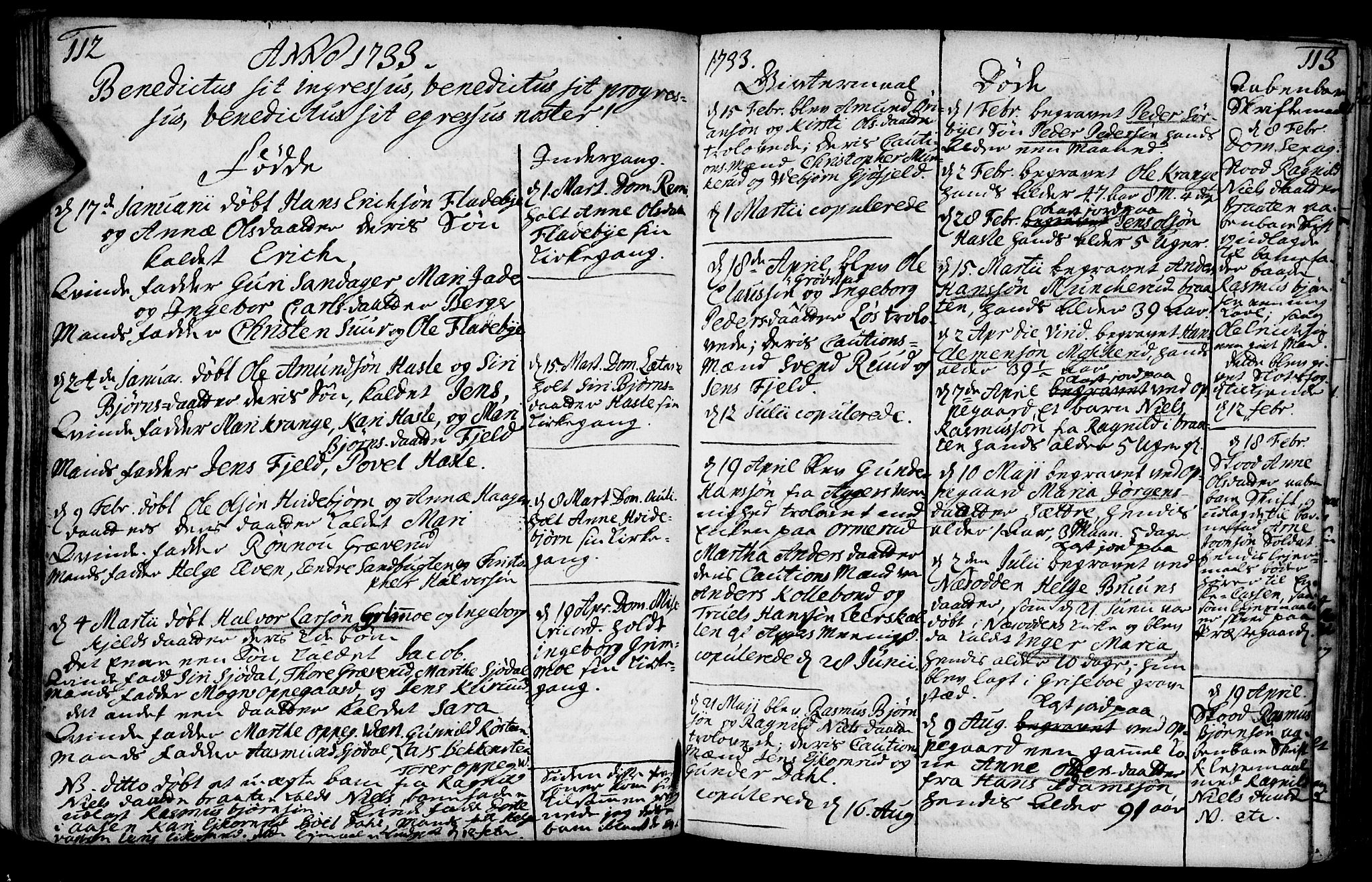 Nesodden prestekontor Kirkebøker, AV/SAO-A-10013/F/Fa/L0001: Parish register (official) no. I 1, 1709-1750, p. 112-113