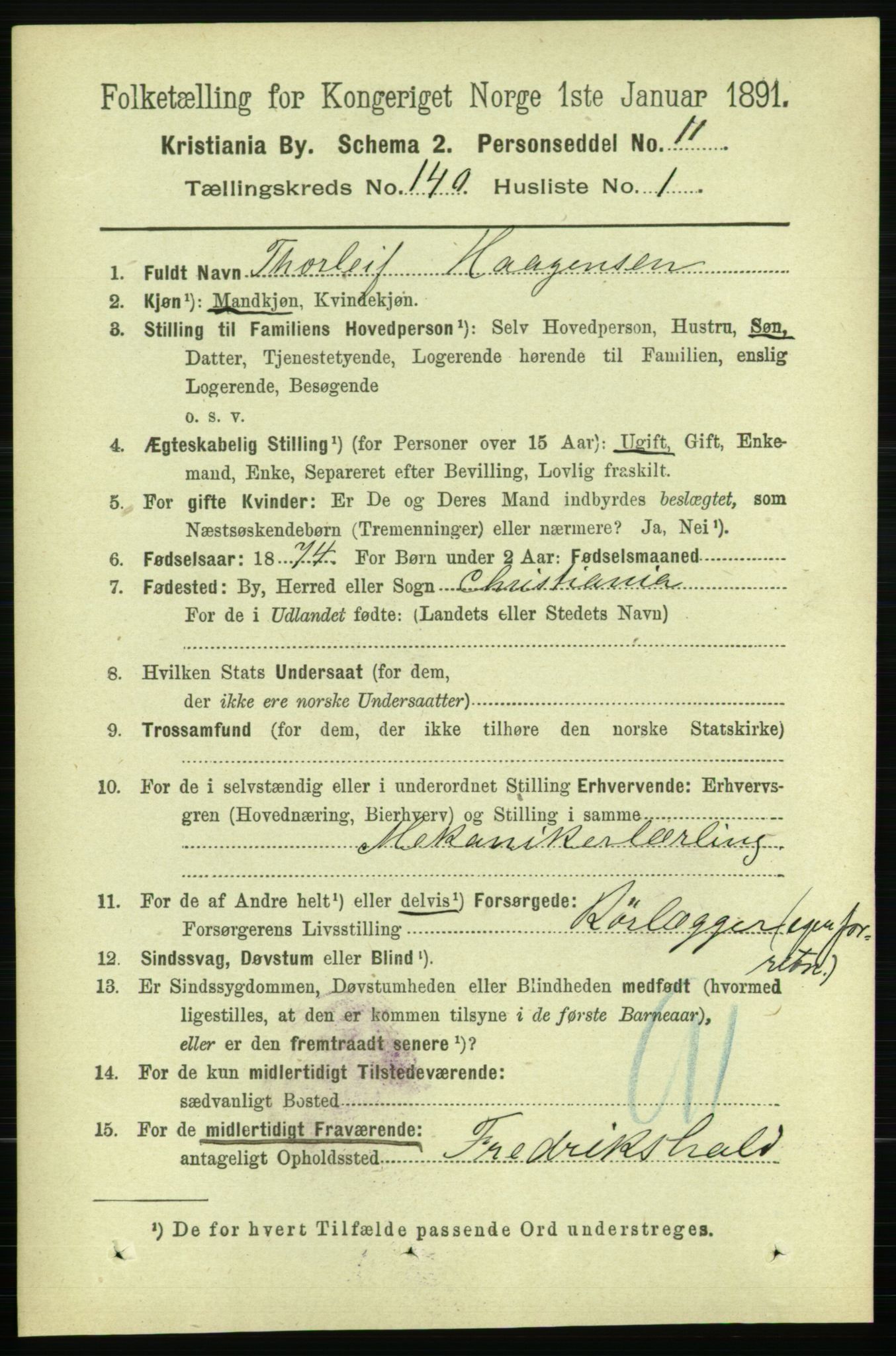RA, 1891 census for 0301 Kristiania, 1891, p. 77465