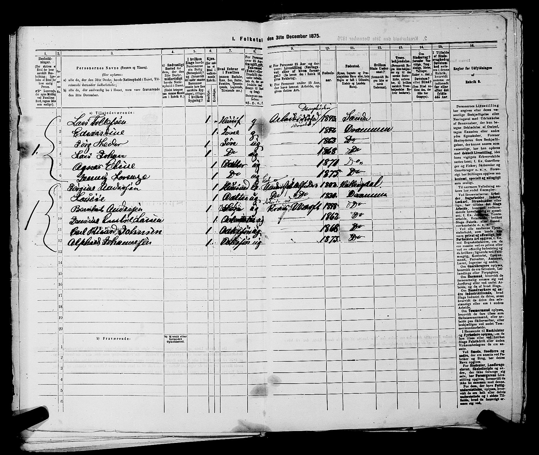 SAKO, 1875 census for 0602 Drammen, 1875, p. 3771