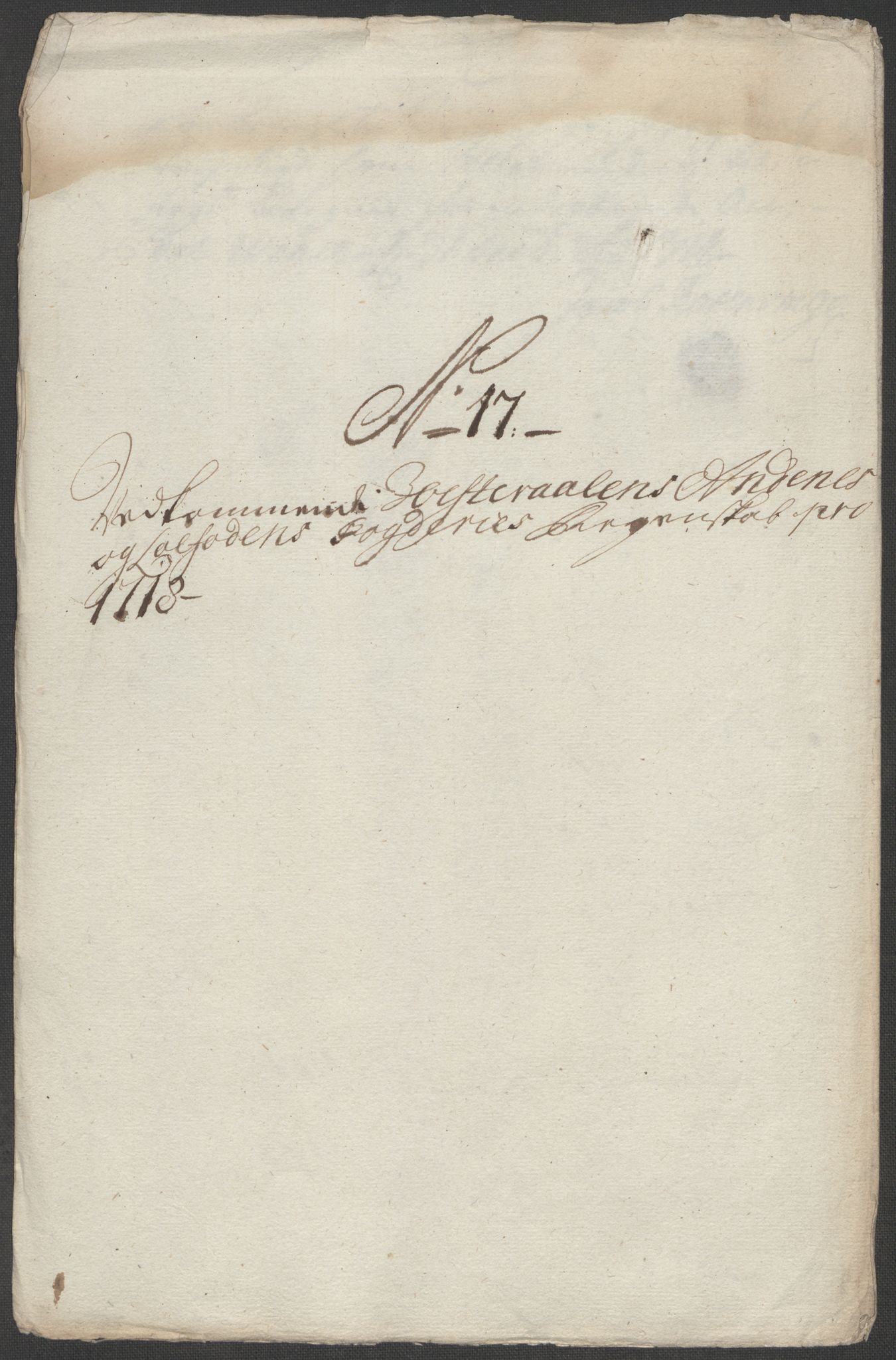 Rentekammeret inntil 1814, Reviderte regnskaper, Fogderegnskap, RA/EA-4092/R67/L4684: Fogderegnskap Vesterålen, Andenes og Lofoten, 1718, p. 186