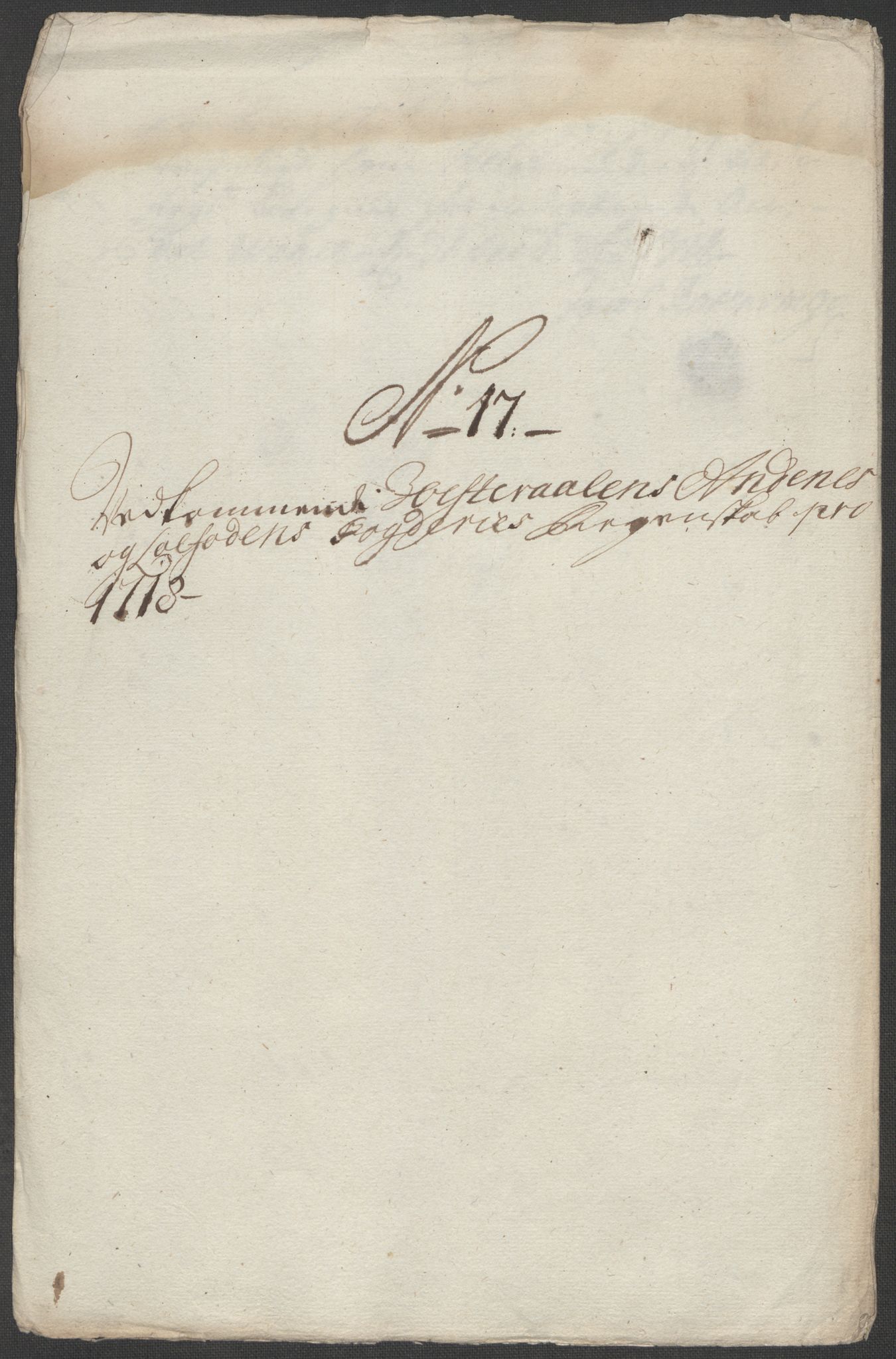 Rentekammeret inntil 1814, Reviderte regnskaper, Fogderegnskap, AV/RA-EA-4092/R67/L4684: Fogderegnskap Vesterålen, Andenes og Lofoten, 1718, p. 186