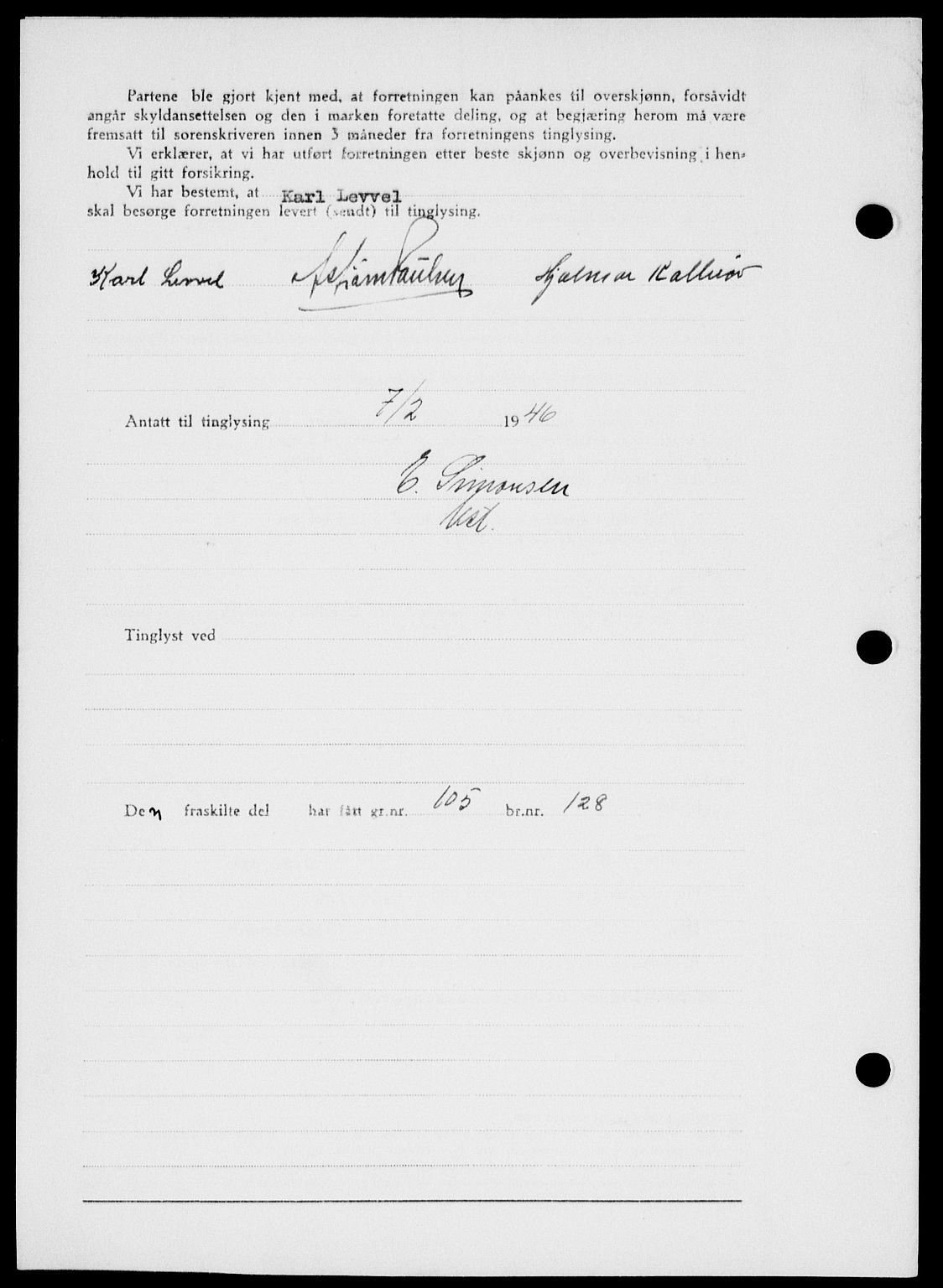 Onsøy sorenskriveri, SAO/A-10474/G/Ga/Gab/L0015: Mortgage book no. II A-15, 1945-1946, Diary no: : 272/1946