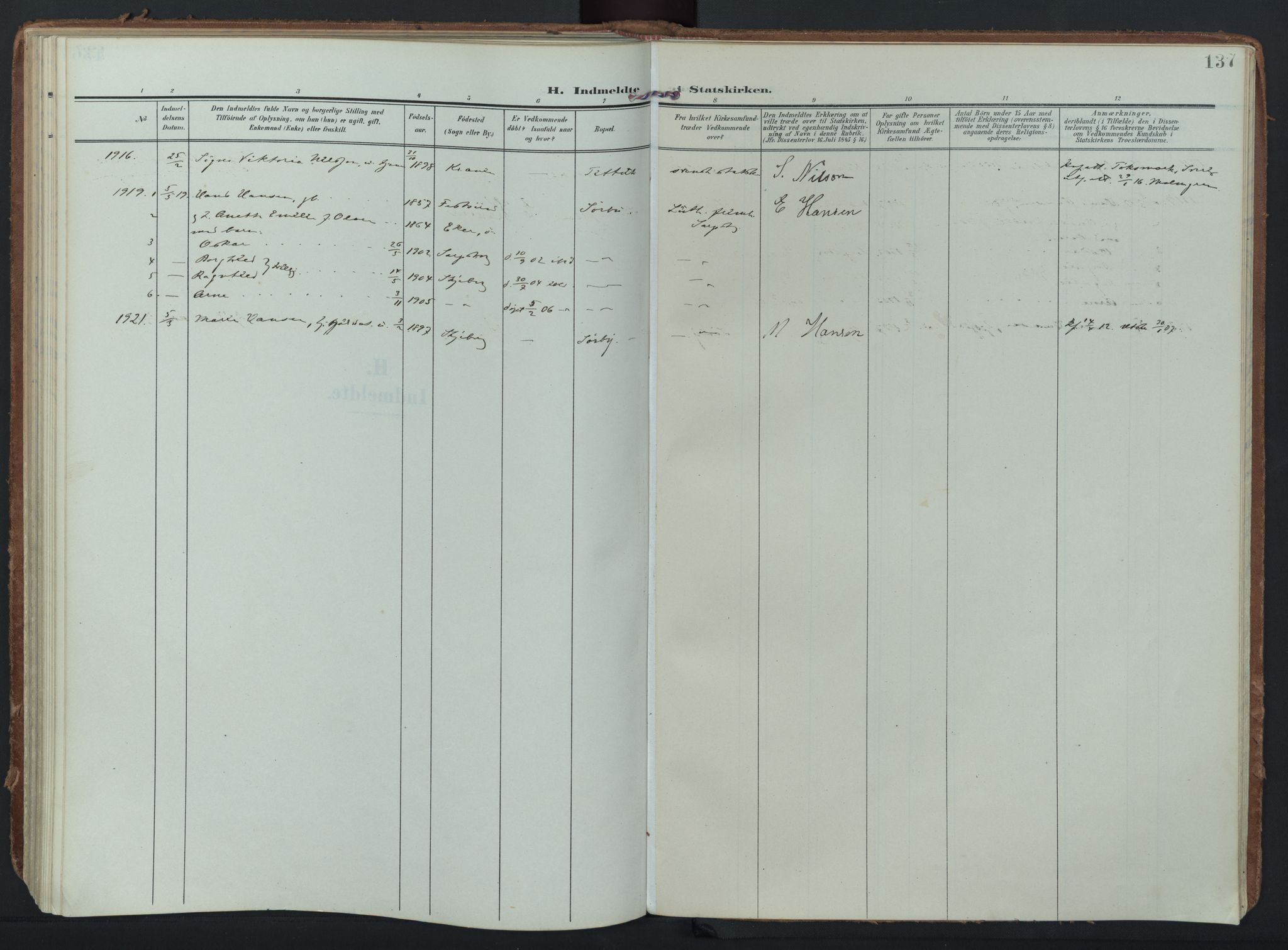 Eidsberg prestekontor Kirkebøker, SAO/A-10905/F/Fc/L0002: Parish register (official) no. III 2, 1906-1934, p. 137