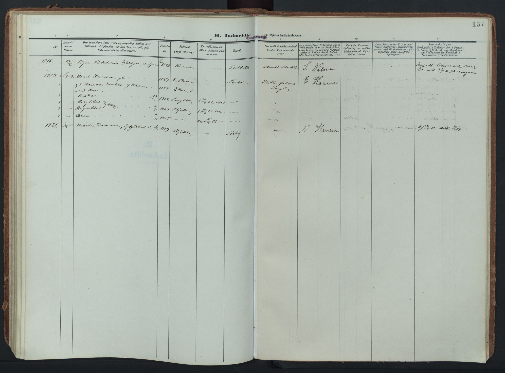 Eidsberg prestekontor Kirkebøker, AV/SAO-A-10905/F/Fc/L0002: Parish register (official) no. III 2, 1906-1934, p. 137