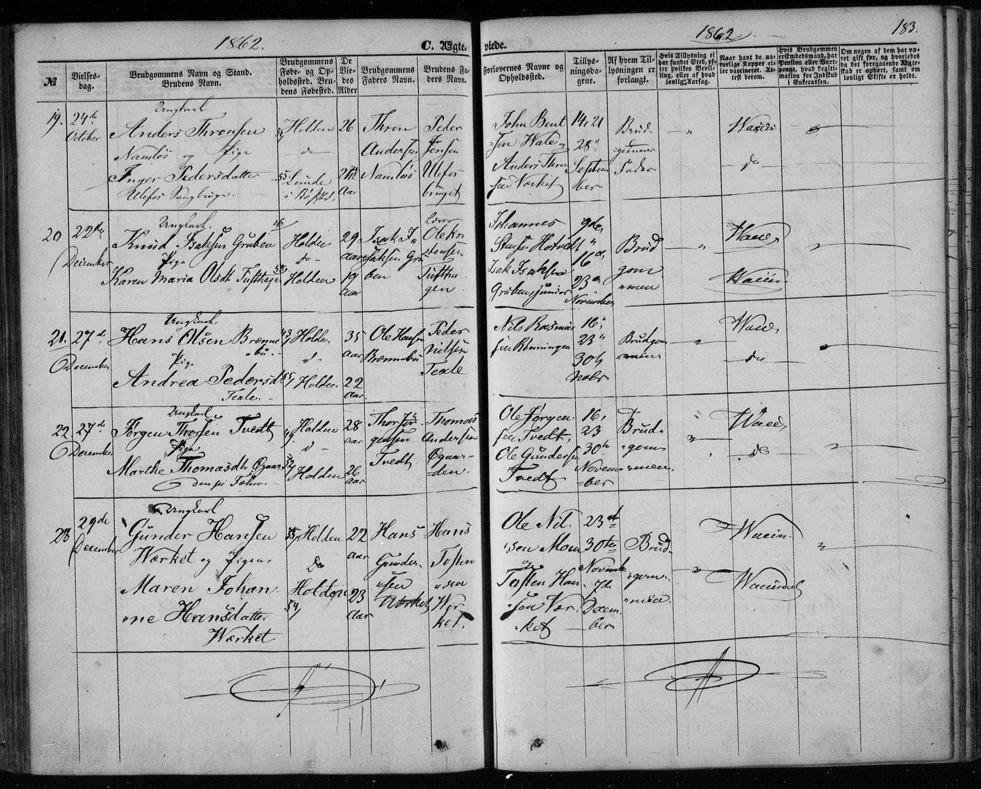 Holla kirkebøker, AV/SAKO-A-272/F/Fa/L0006: Parish register (official) no. 6, 1861-1869, p. 183