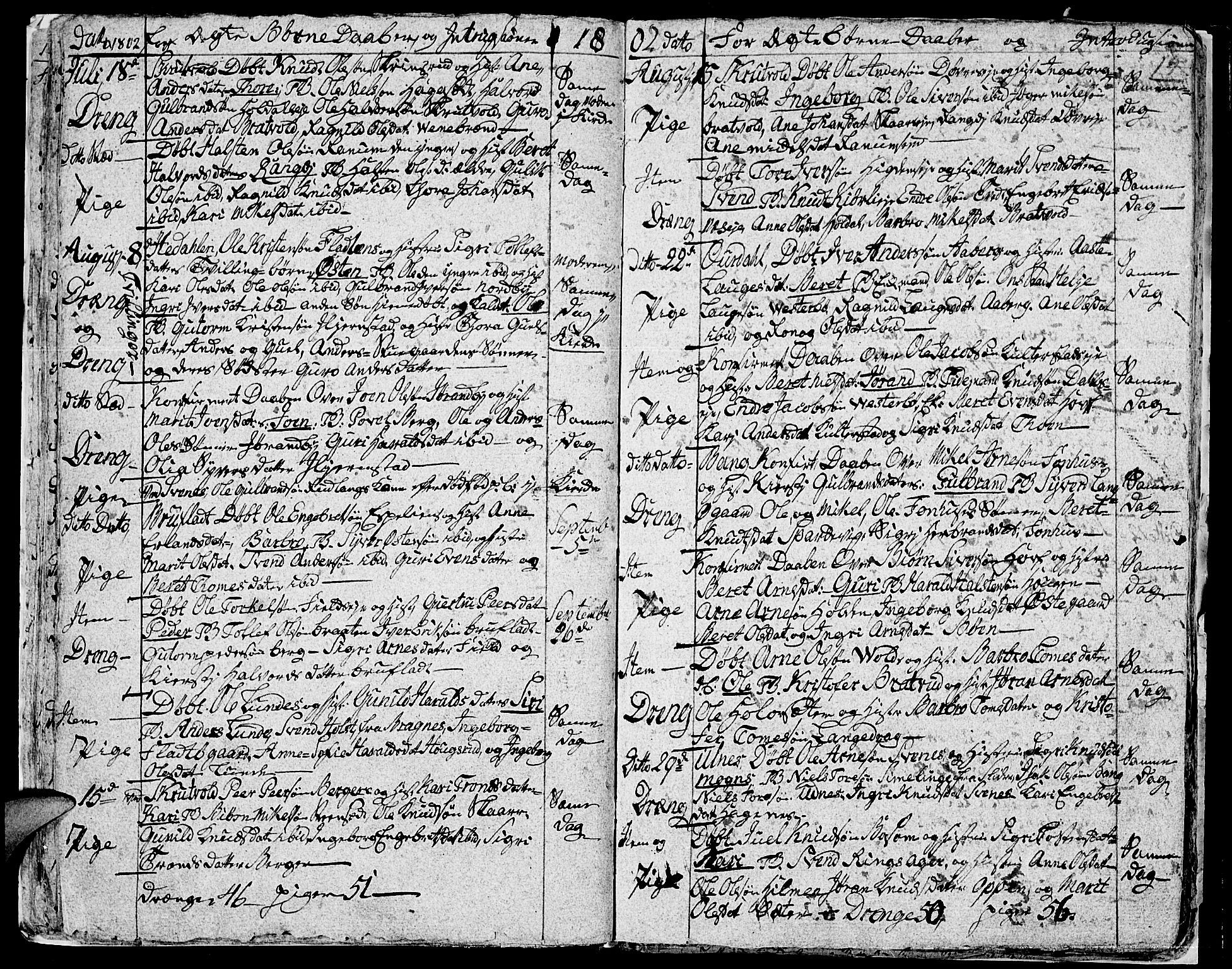 Aurdal prestekontor, AV/SAH-PREST-126/H/Ha/Haa/L0007: Parish register (official) no. 7, 1800-1808, p. 19