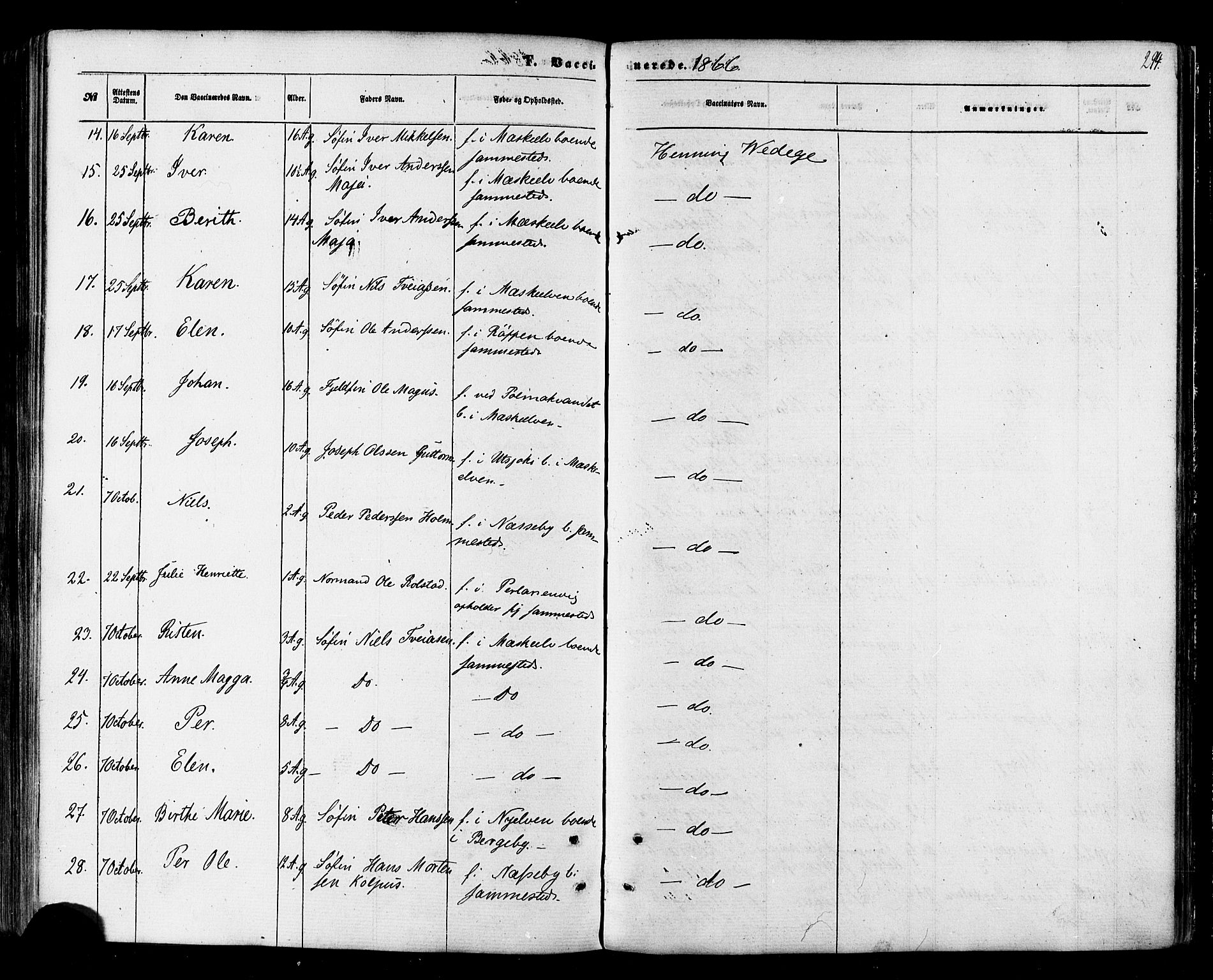 Nesseby sokneprestkontor, AV/SATØ-S-1330/H/Ha/L0003kirke: Parish register (official) no. 3 /1, 1865-1876, p. 294