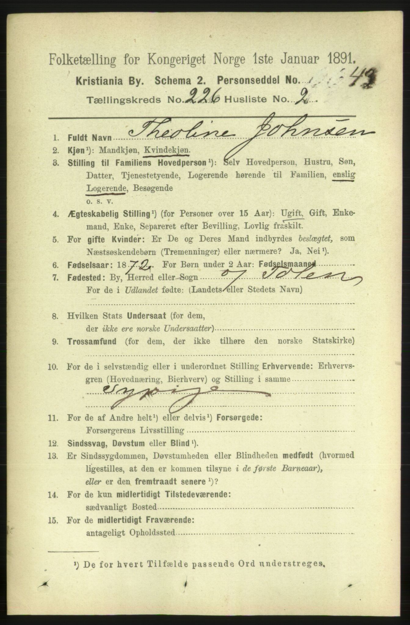 RA, 1891 census for 0301 Kristiania, 1891, p. 137528