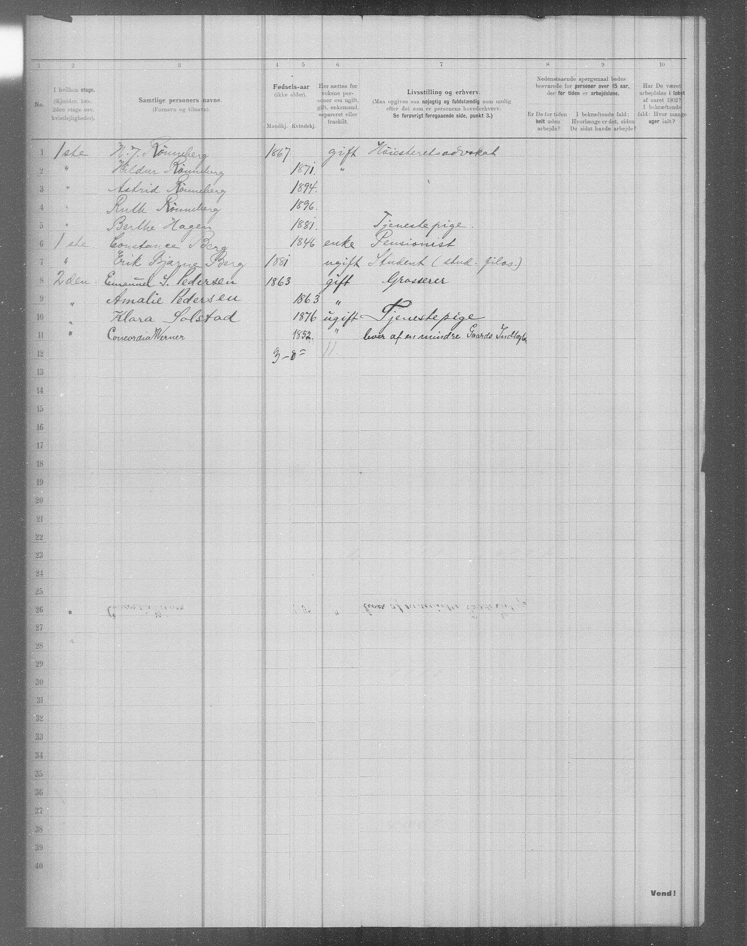 OBA, Municipal Census 1902 for Kristiania, 1902, p. 3559