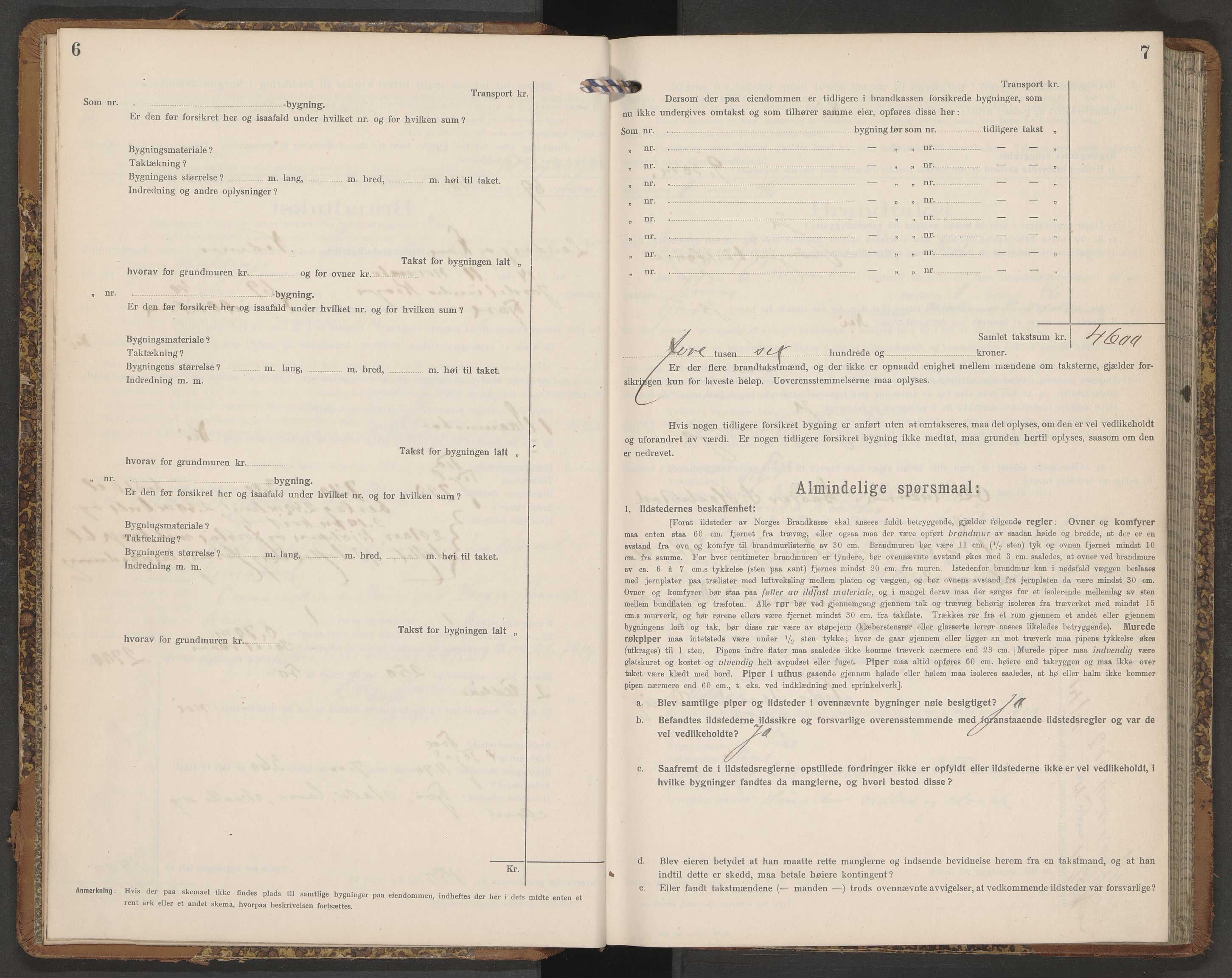 Norges Brannkasse Landvik og Fjære, AV/SAK-2241-0032/F/Fa/L0016: Branntakstprotokoll nr. 16, 1914-1917